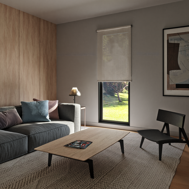 Store enrouleur screen Salsa beige makuria, l.75 x H.250 cm, INSPIRE