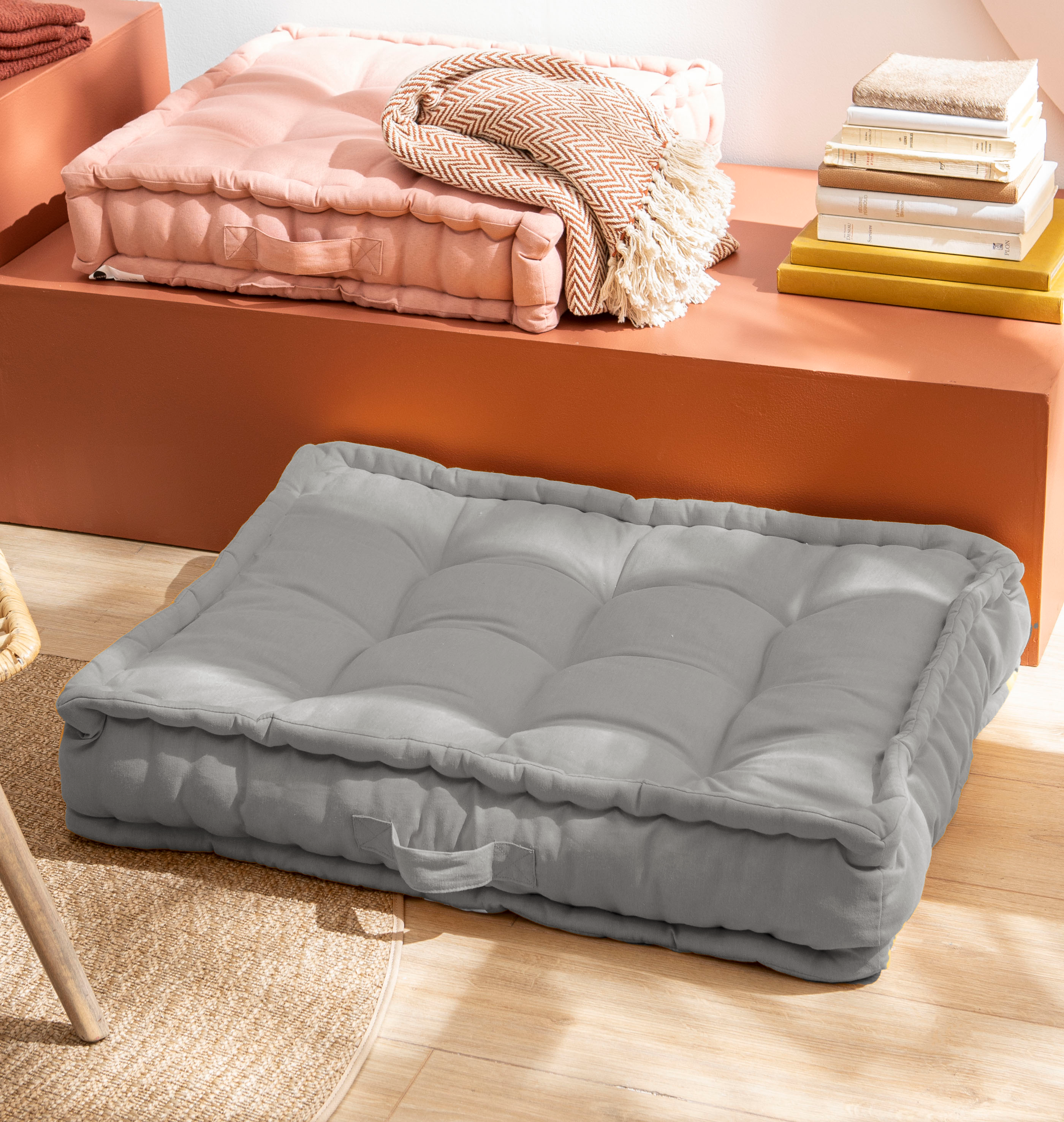 Almofada de chão Luck 80x60x15 cinzento Inspire - 4