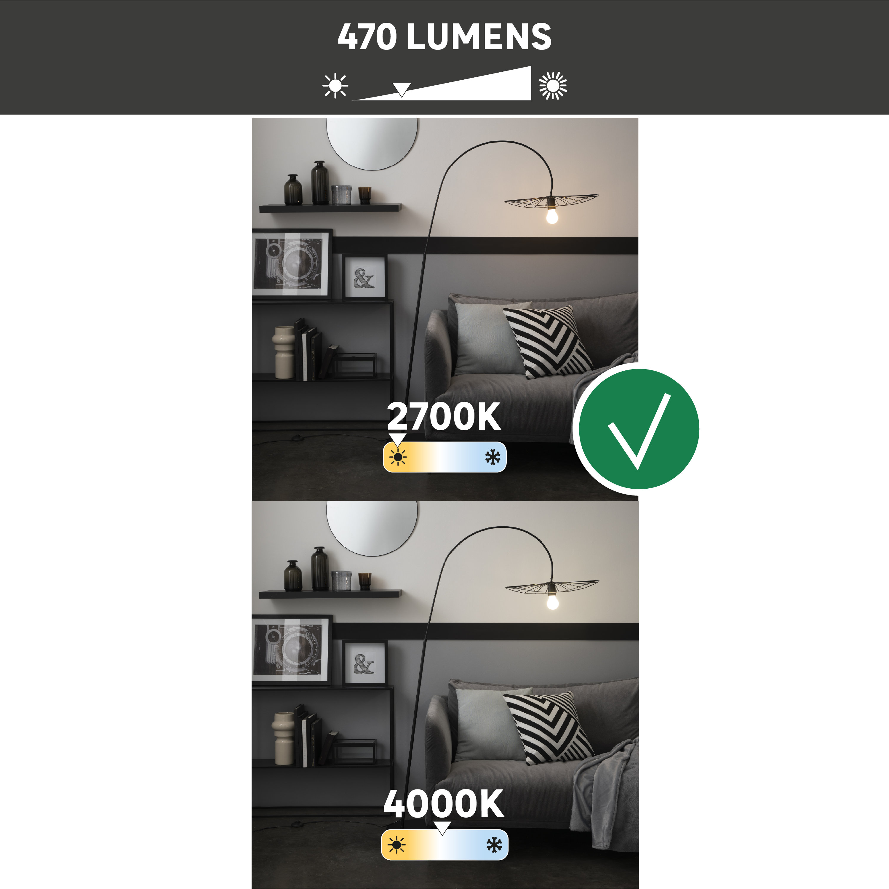 Pack 3 Lâmpada LED IP45 E27 470 lm 2700 k Milky - 8