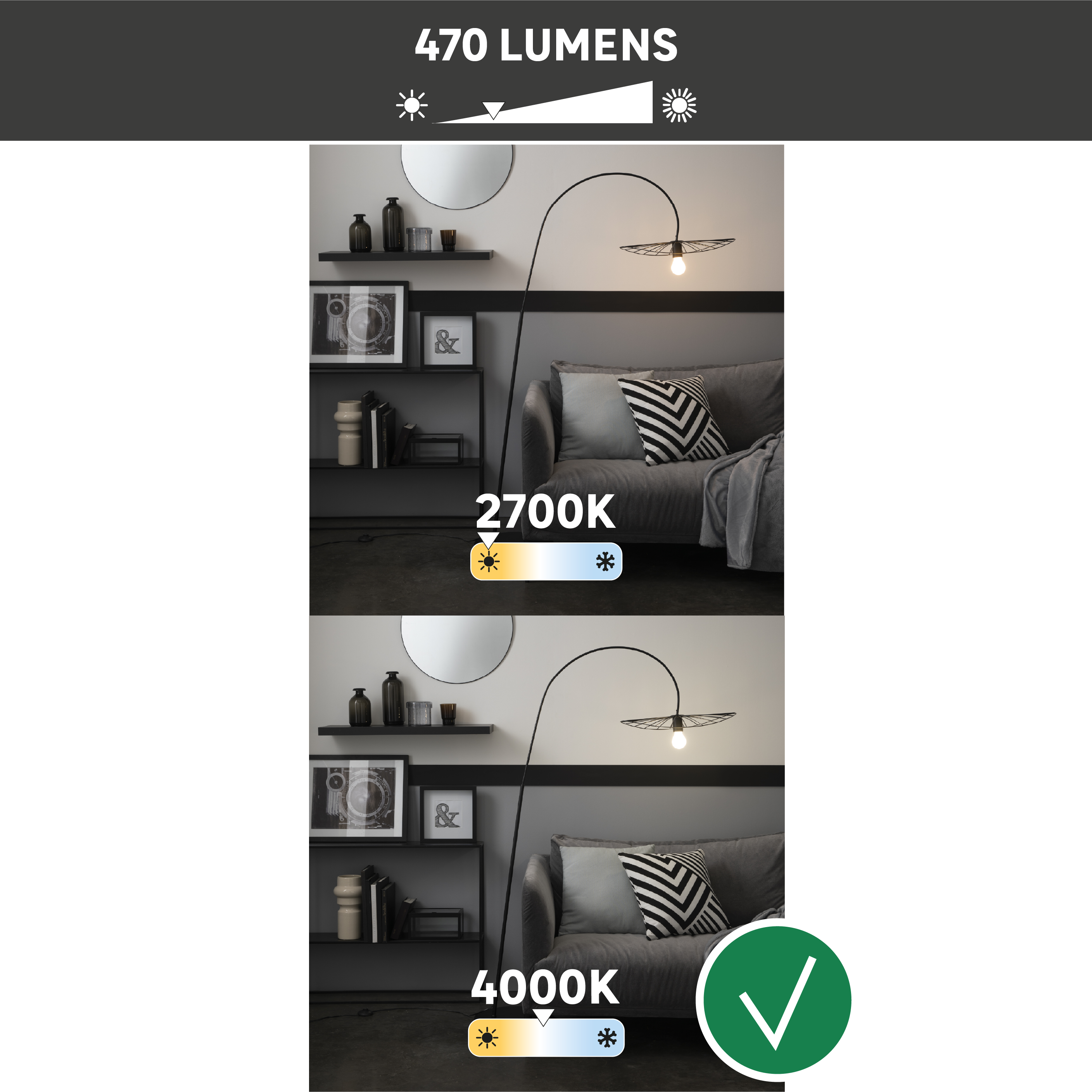 Ampoule led, E27, 470lm, classe énergétique A, blanc neutre, LEXMAN - 2