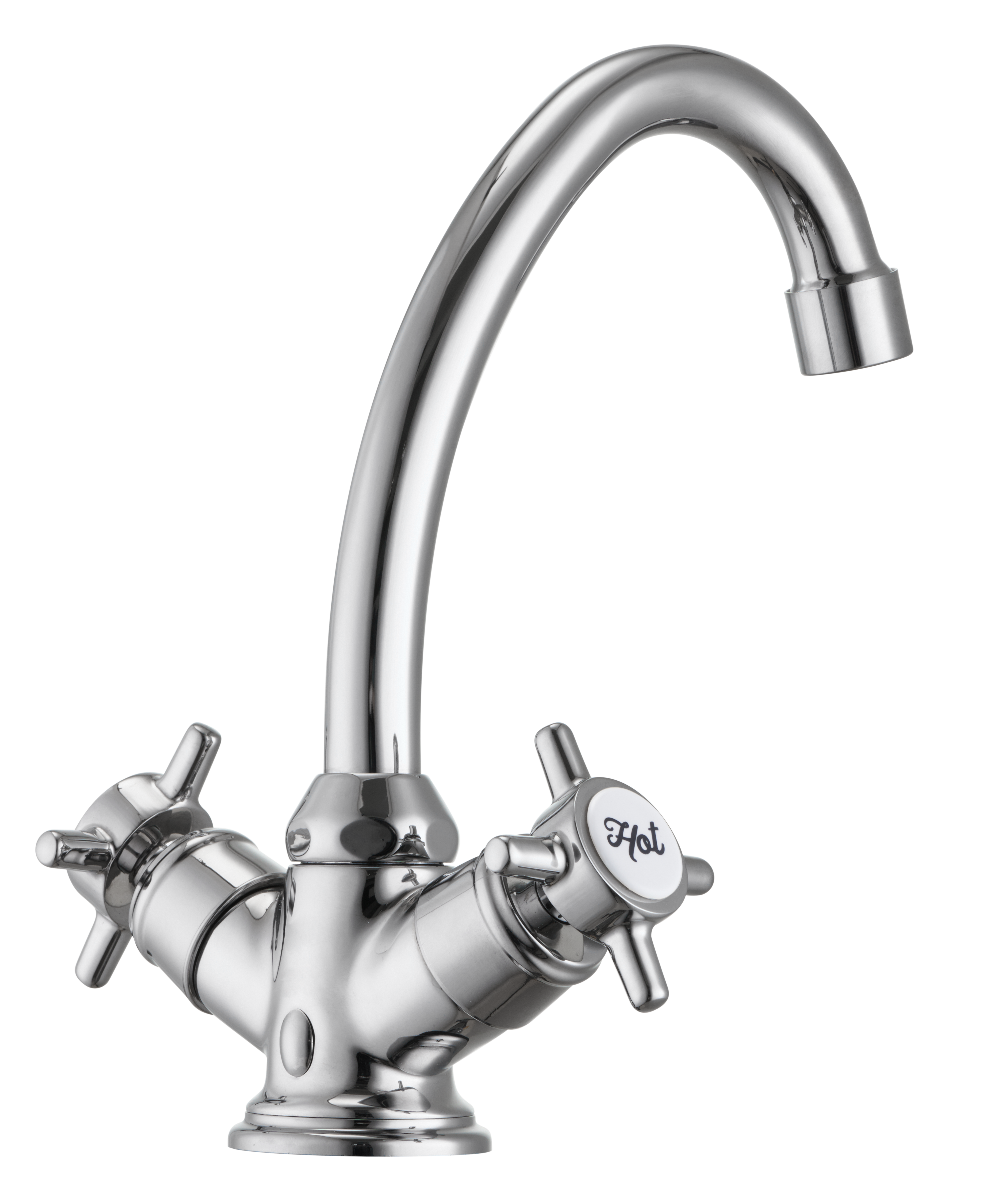 Grifo de lavabo SENSEA Mauna bimando caño alto cromo brillo. Latón - 4