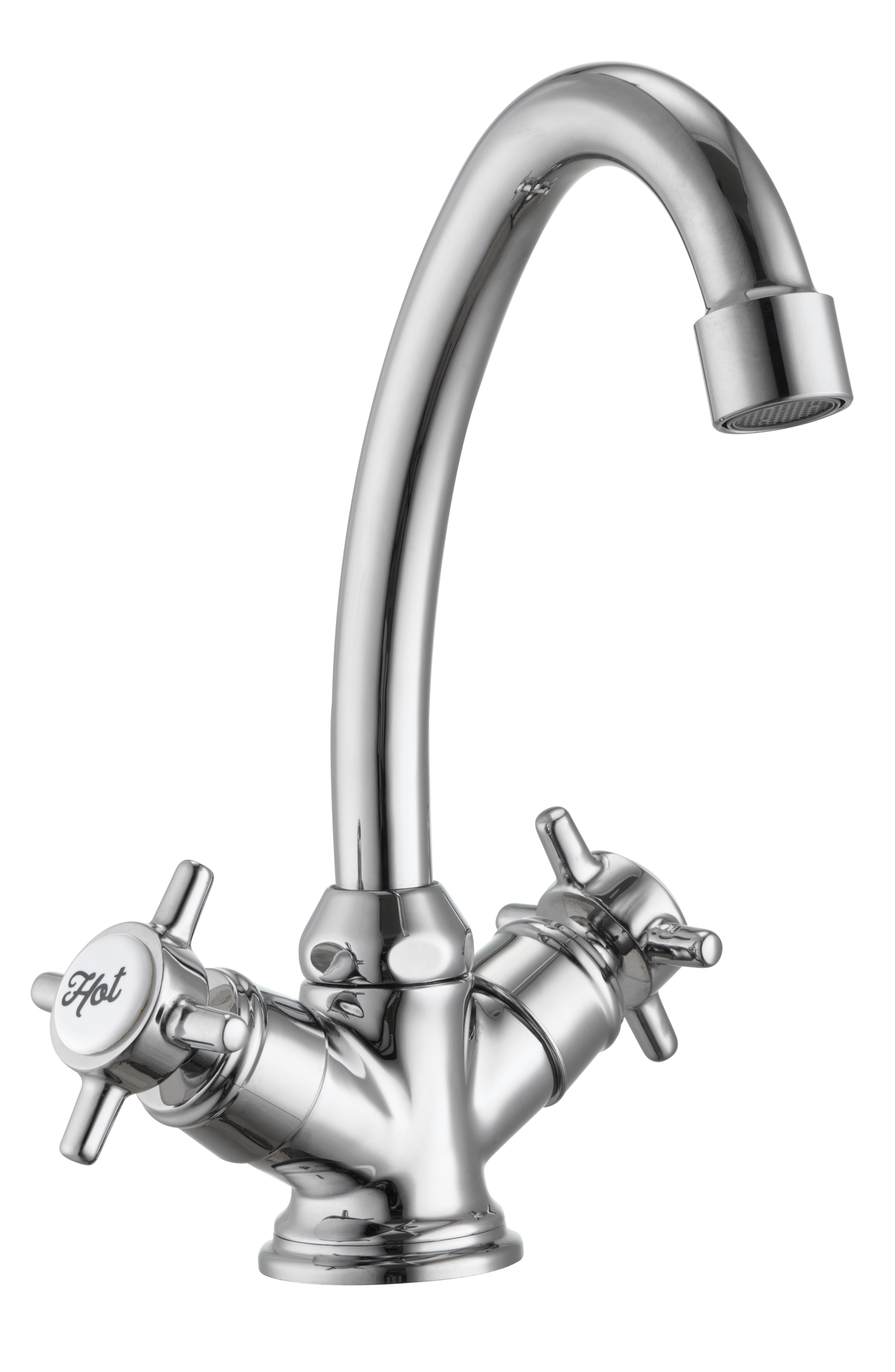 Grifo de lavabo SENSEA Mauna bimando caño alto cromo brillo. Latón - 3