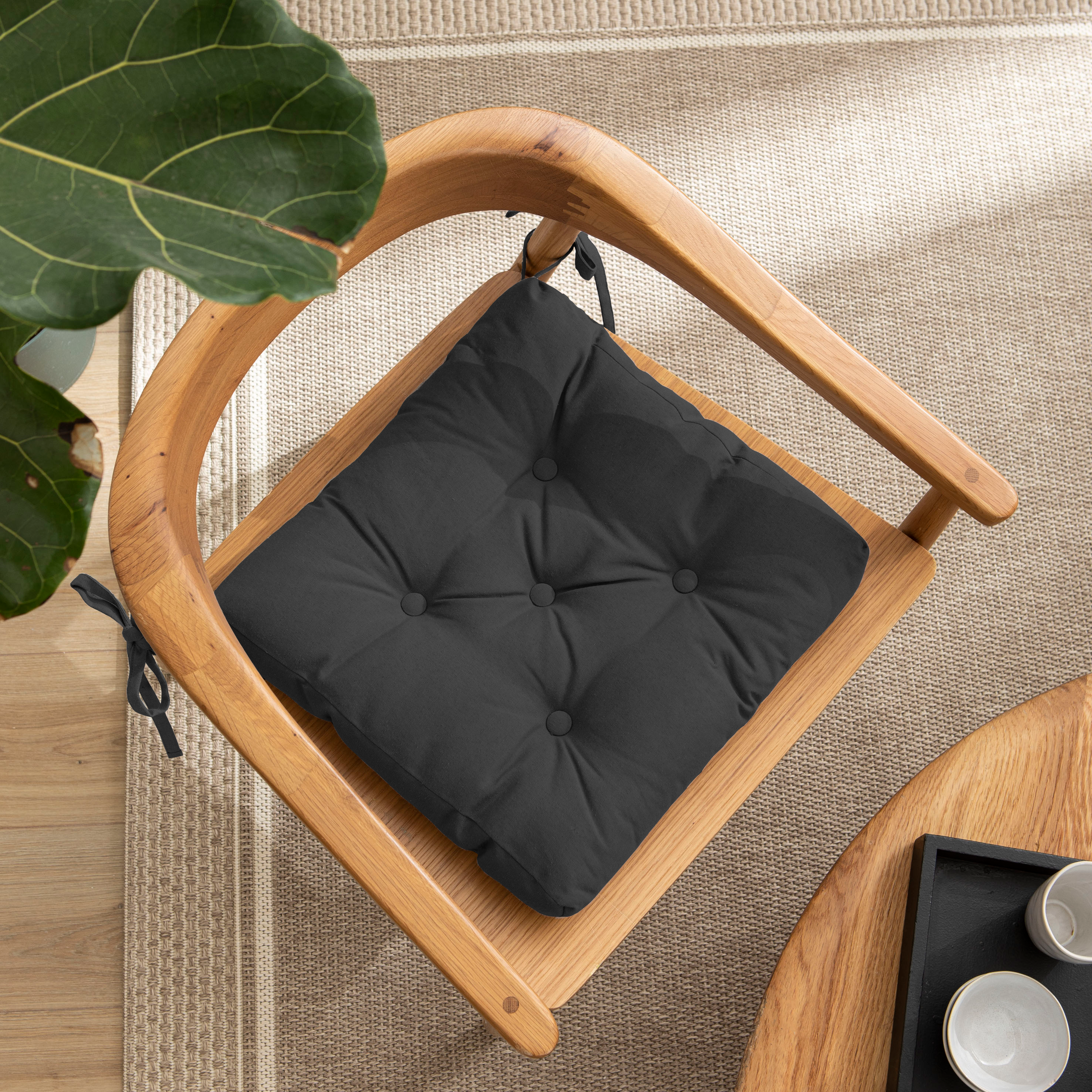 Galette de chaise Luck, gris anthracite l.40 x L.40 cm INSPIRE - 5