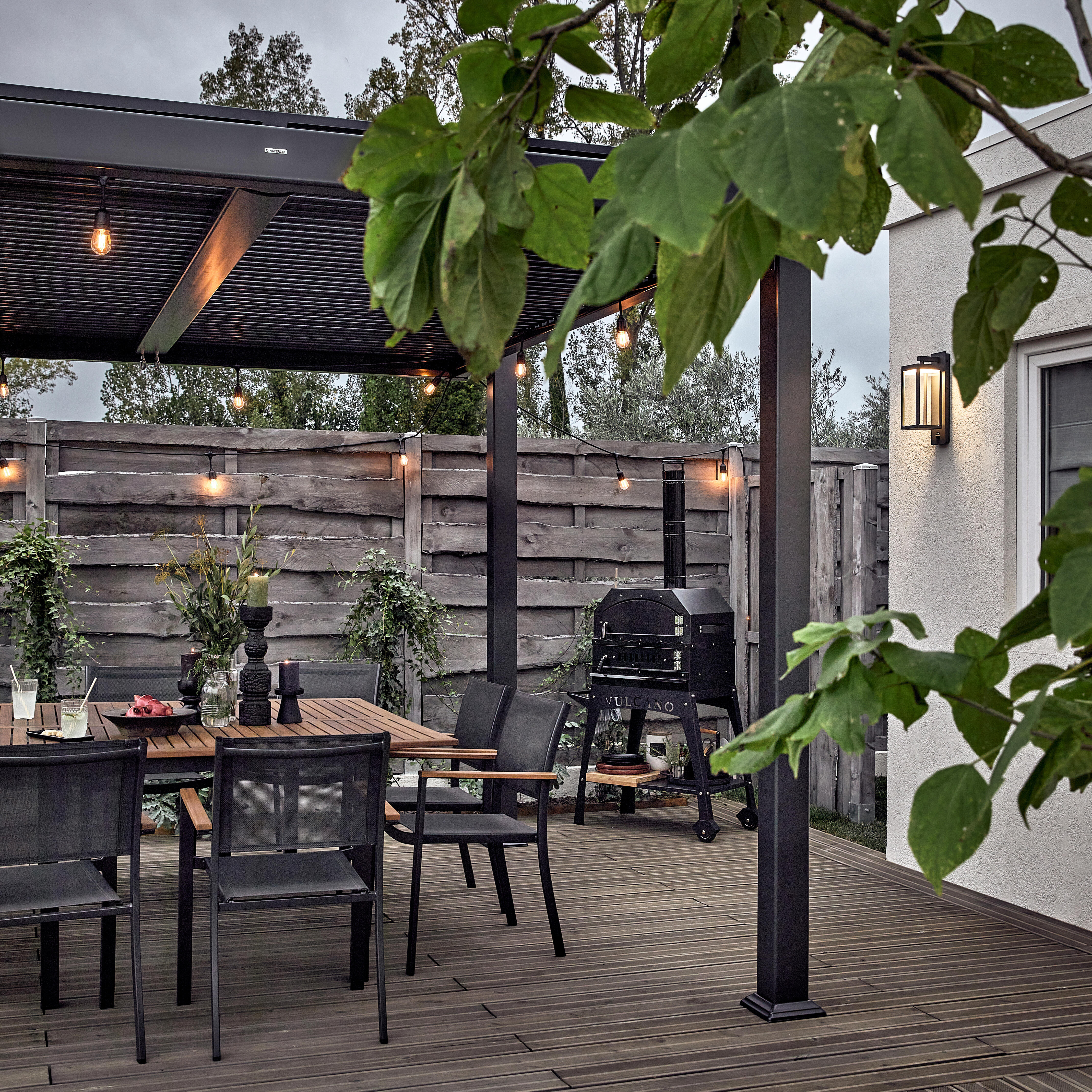 Mesa de jardín extensible de aluminio/mad NATERIAL Oris marrón de 102/147x147 cm - 19