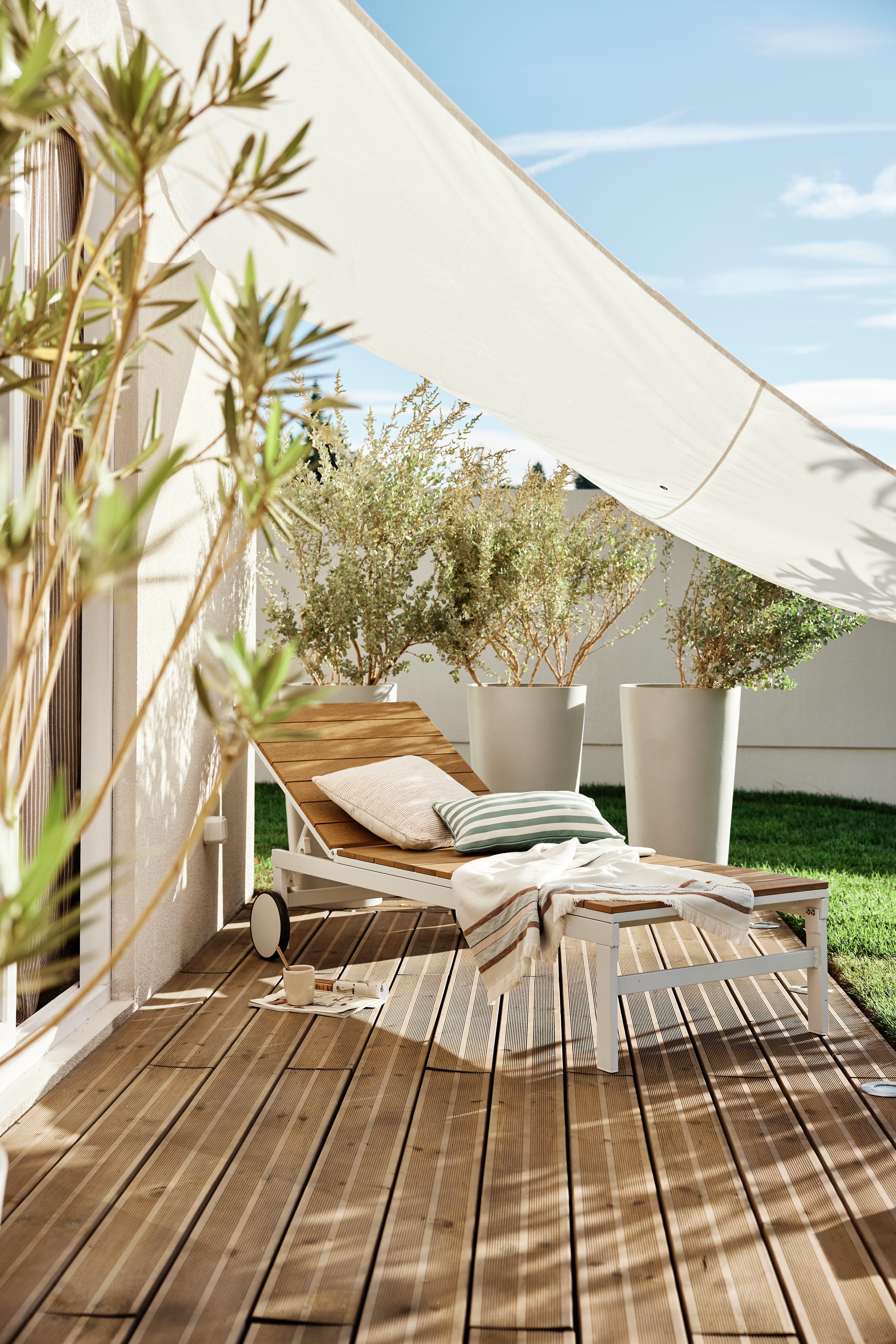 Voile d'ombrage polyester triangulaire blanc Hegoa, NATERIAL L.360 x l.360 cm - 2