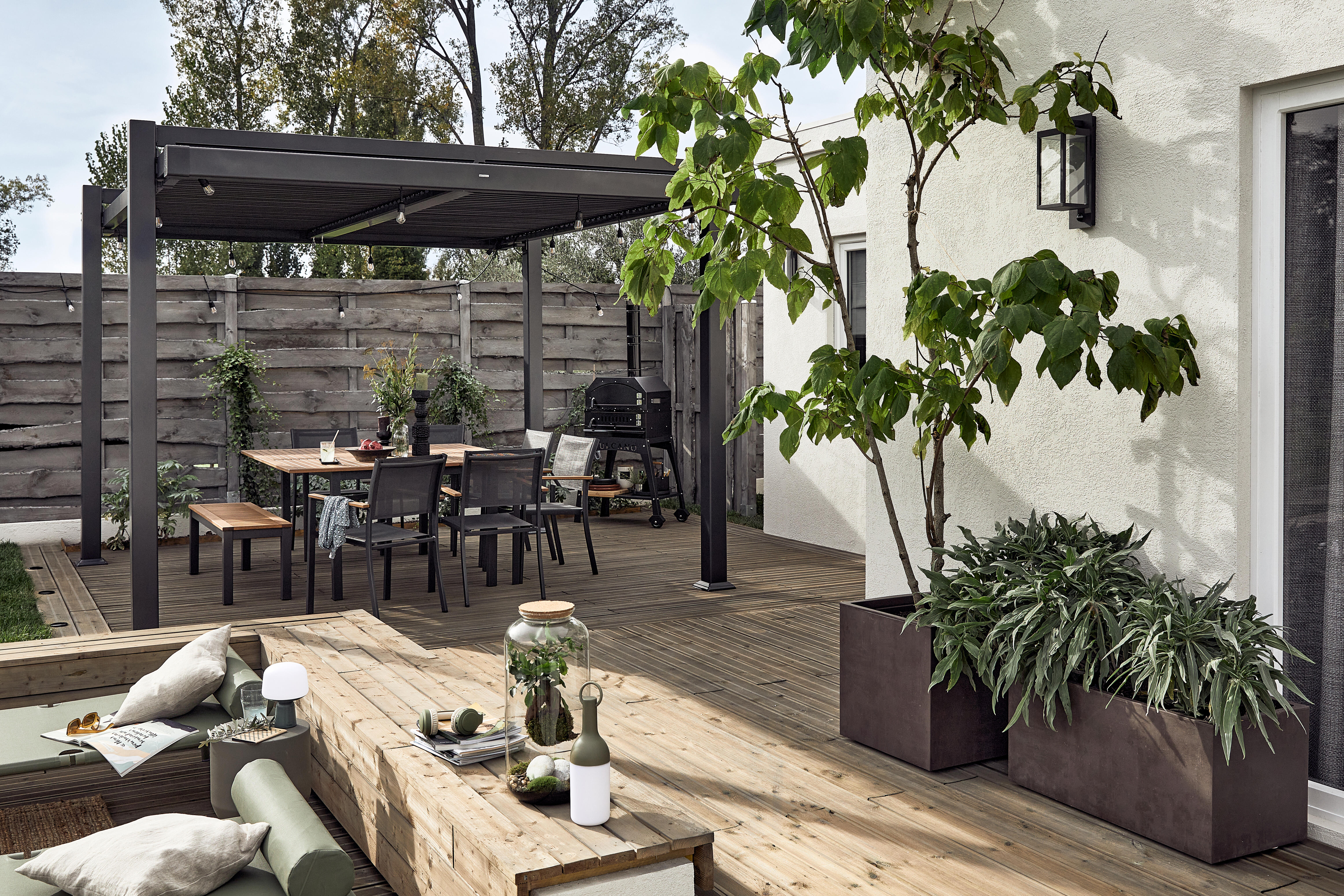 Pérgola de alumínio NATERIAL PERSEA ANTRACITE 3,2X3,6M - 24