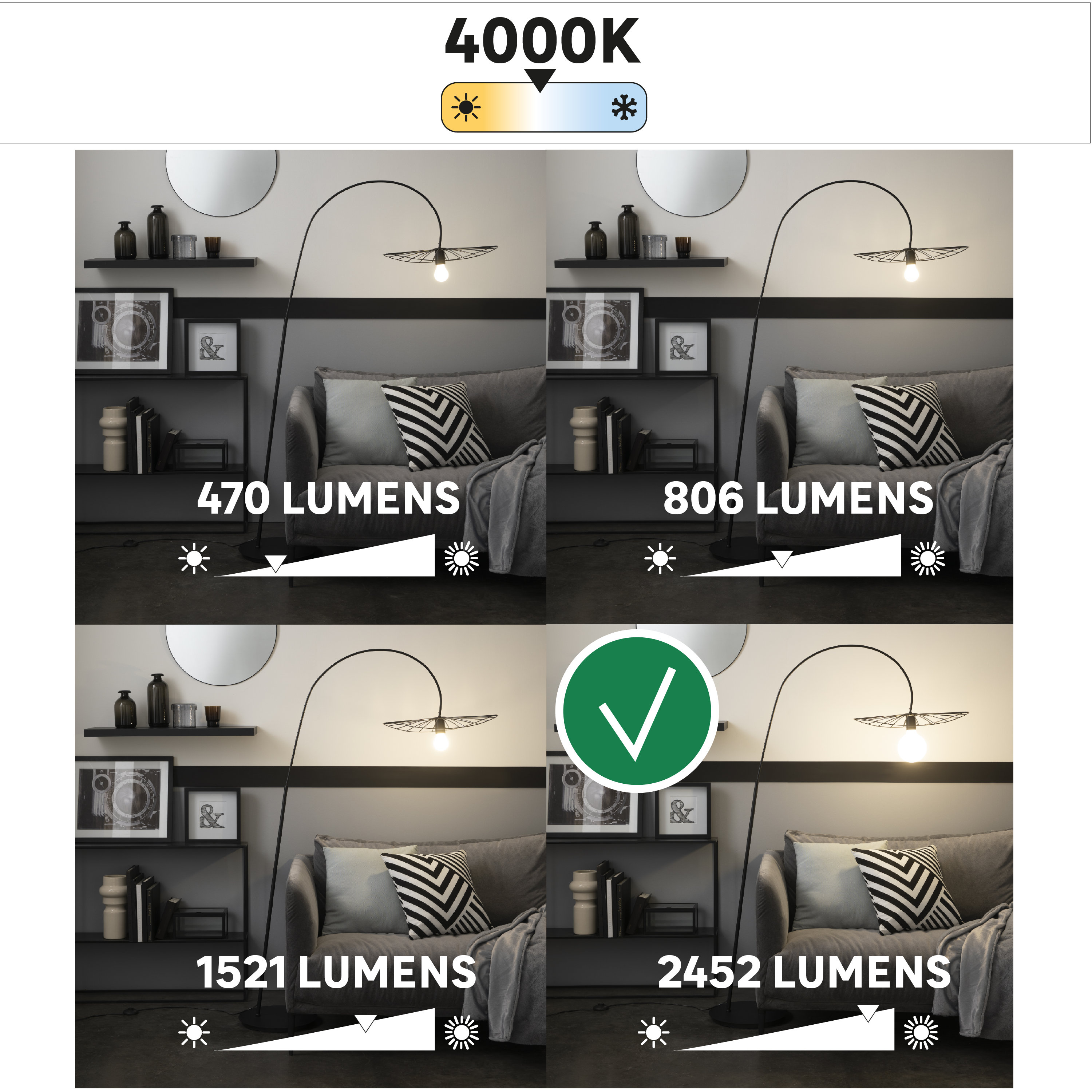 Ampoule led, E27, 2452lm = 150W, blanc neutre, LEXMAN - 3