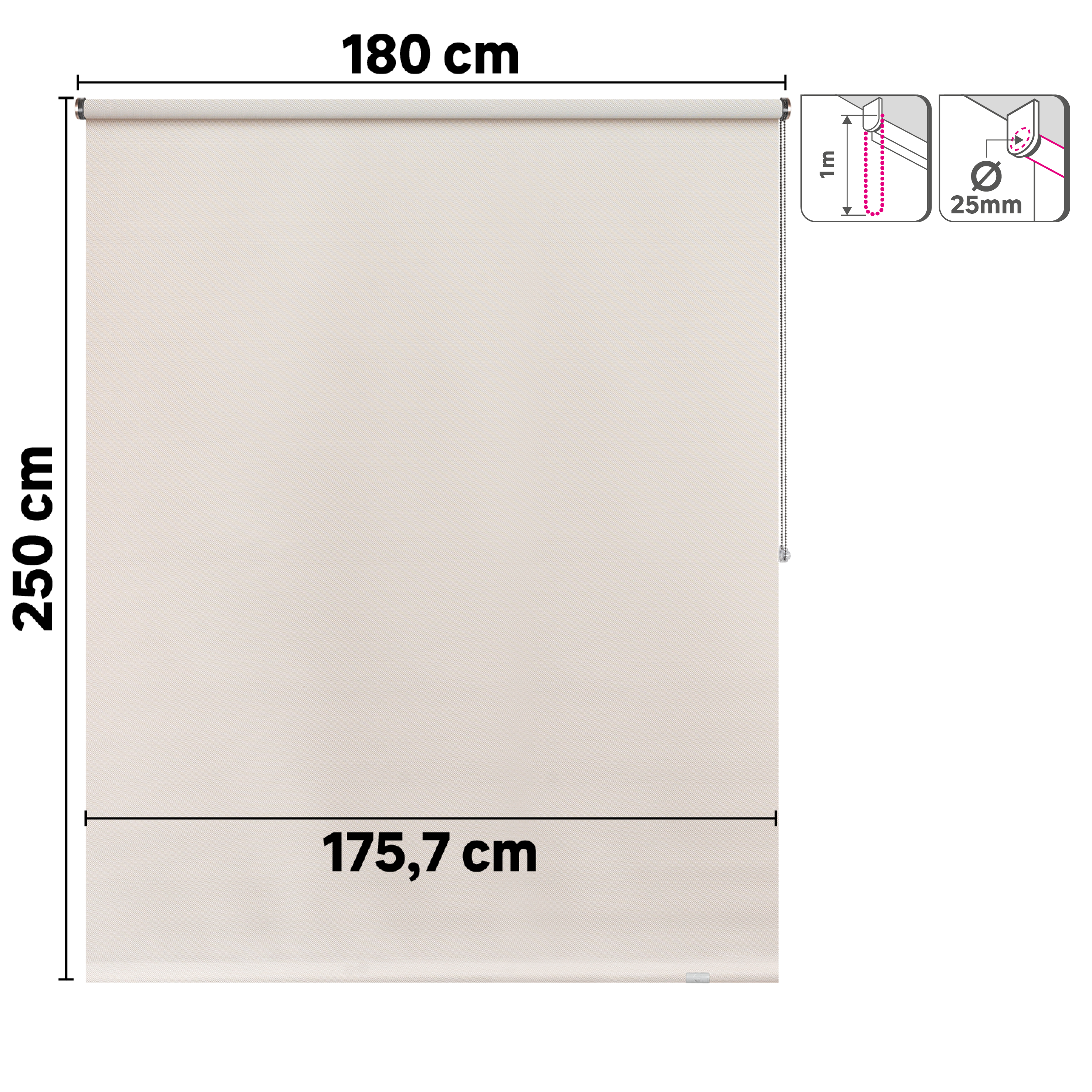 Estore de rolo screen 180 x 250 cm salsa linho branco Inspire - 7