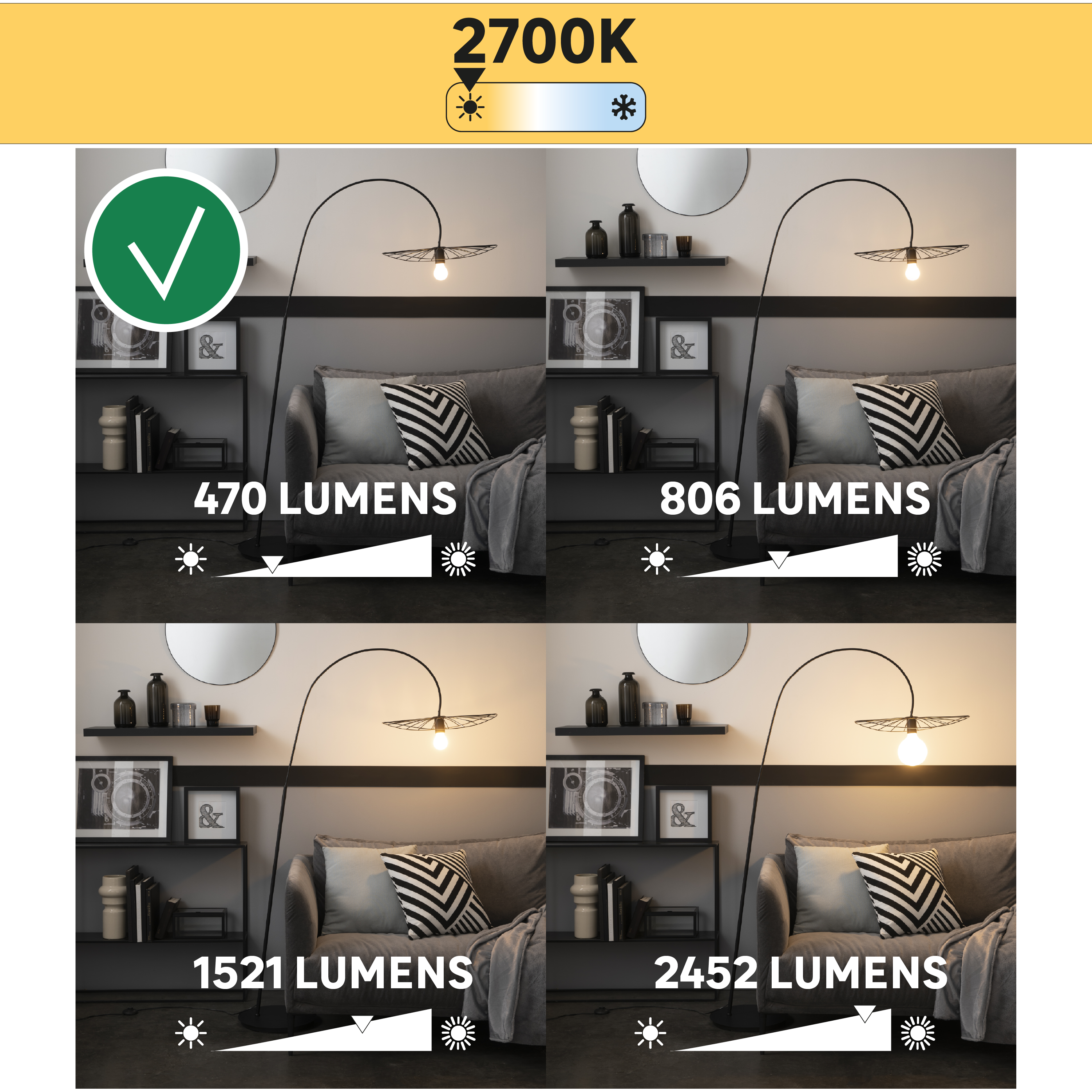Pack 3 Lâmpada LED IP45 E27 470 lm 2700 k Milky - 7