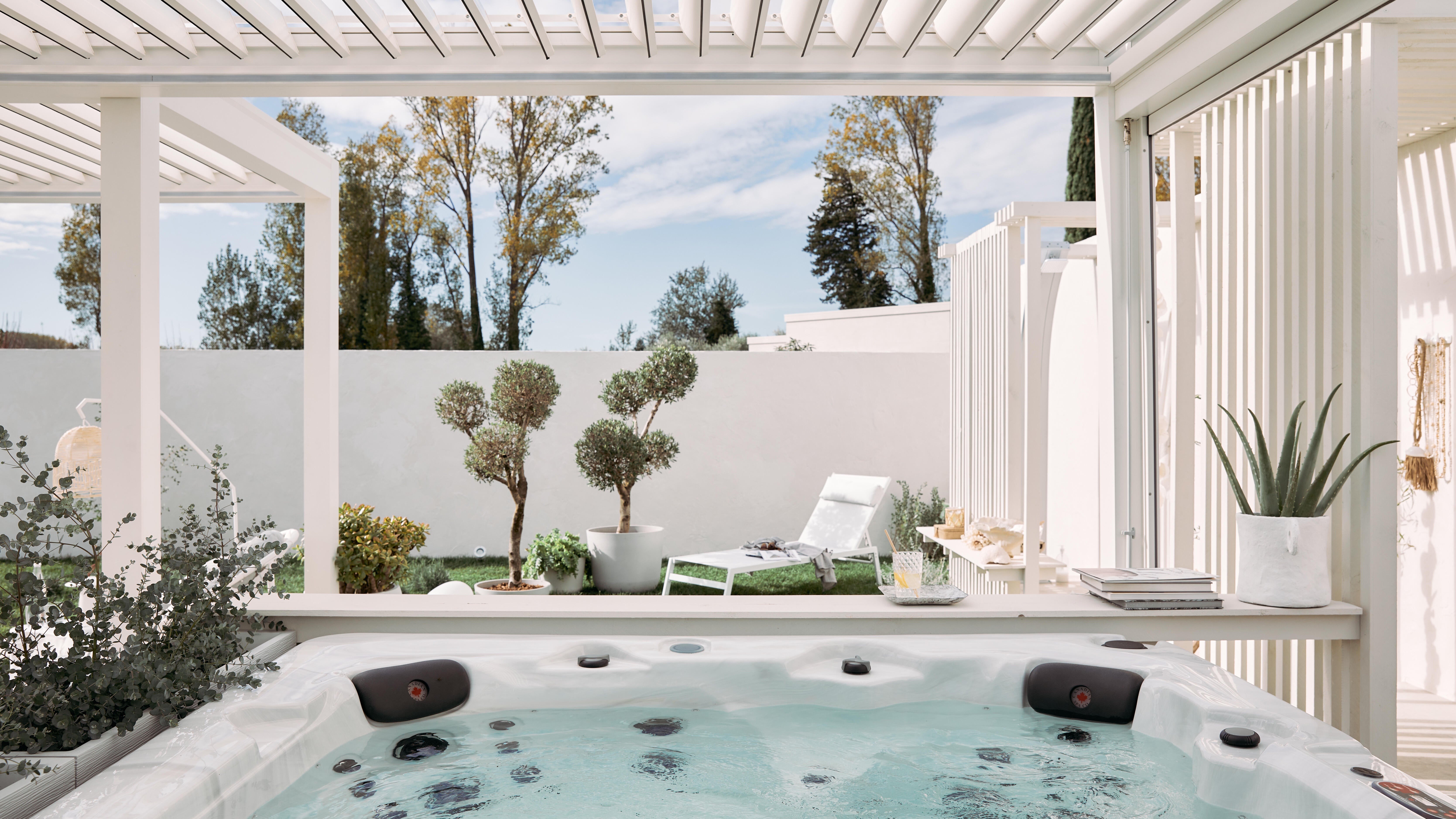 Tumbona de jardín NATERIAL Riba de metal blanco 61x33x199 cm - 11