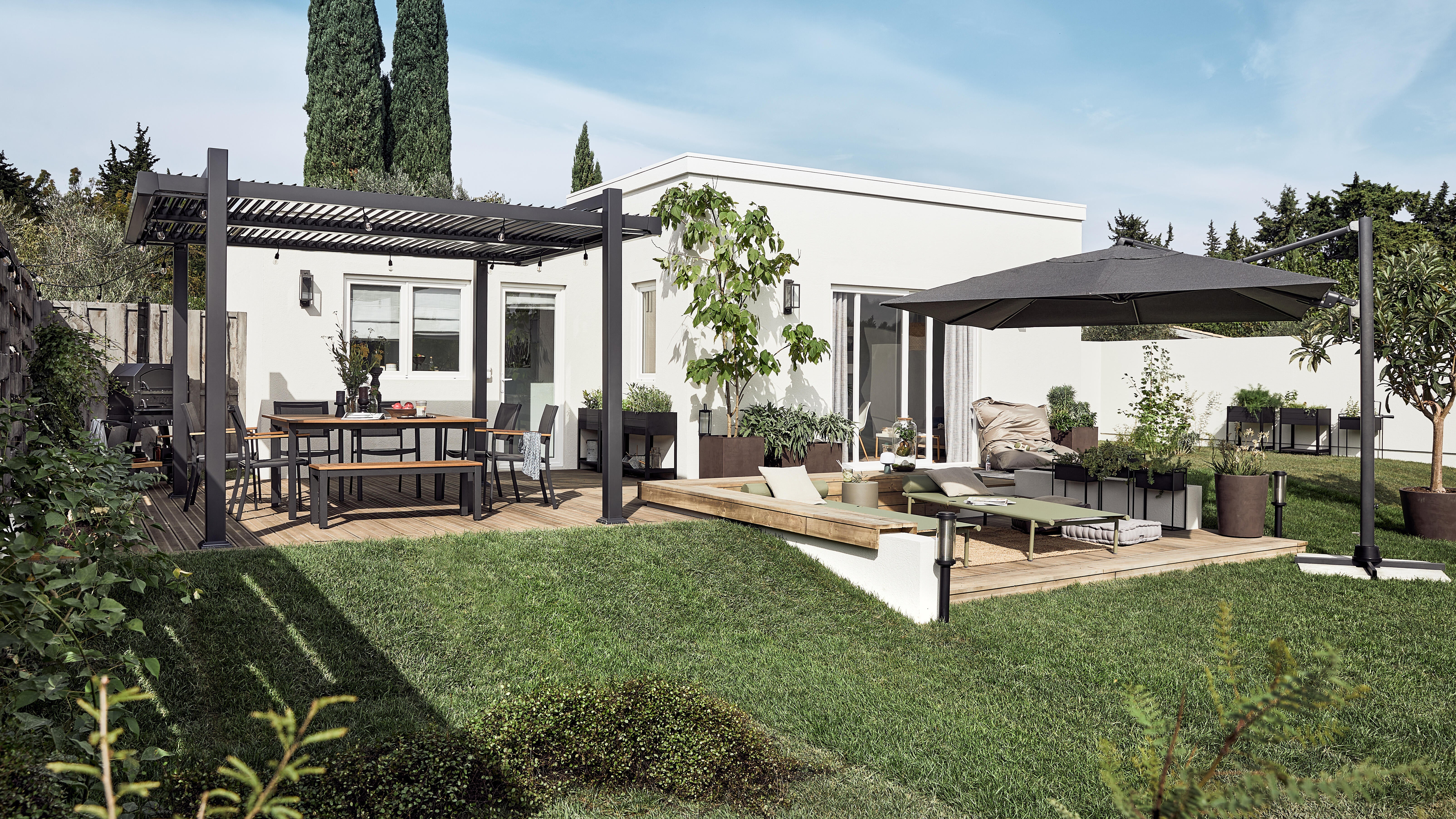 Guarda-sol excêntrico NATERIAL SOMBRA 392X293CM ANTRACITE - 11