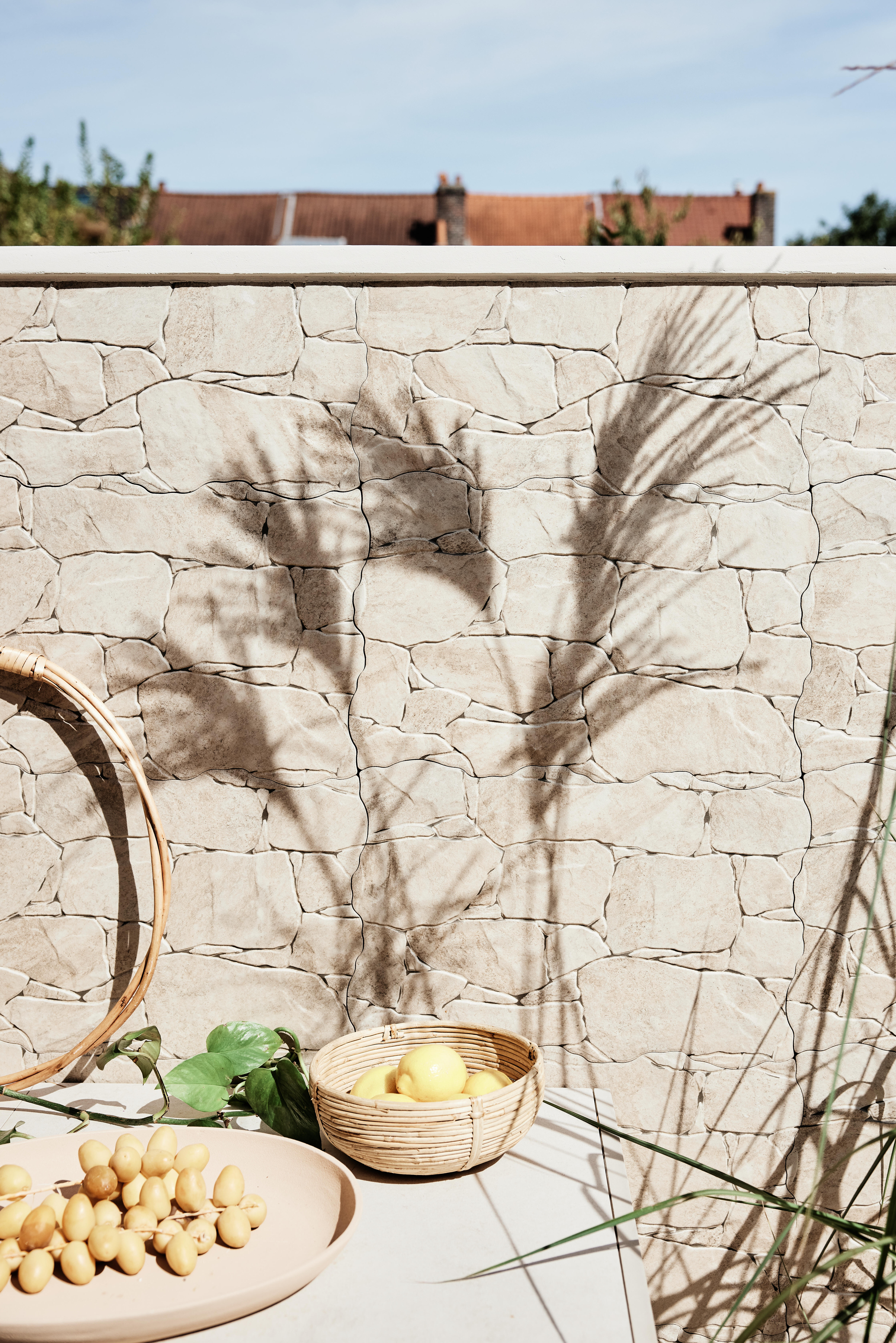 Carrelage mur extérieur / mur intérieur effet pierre ivoire Cook l.32 x L.48 cm  - 3