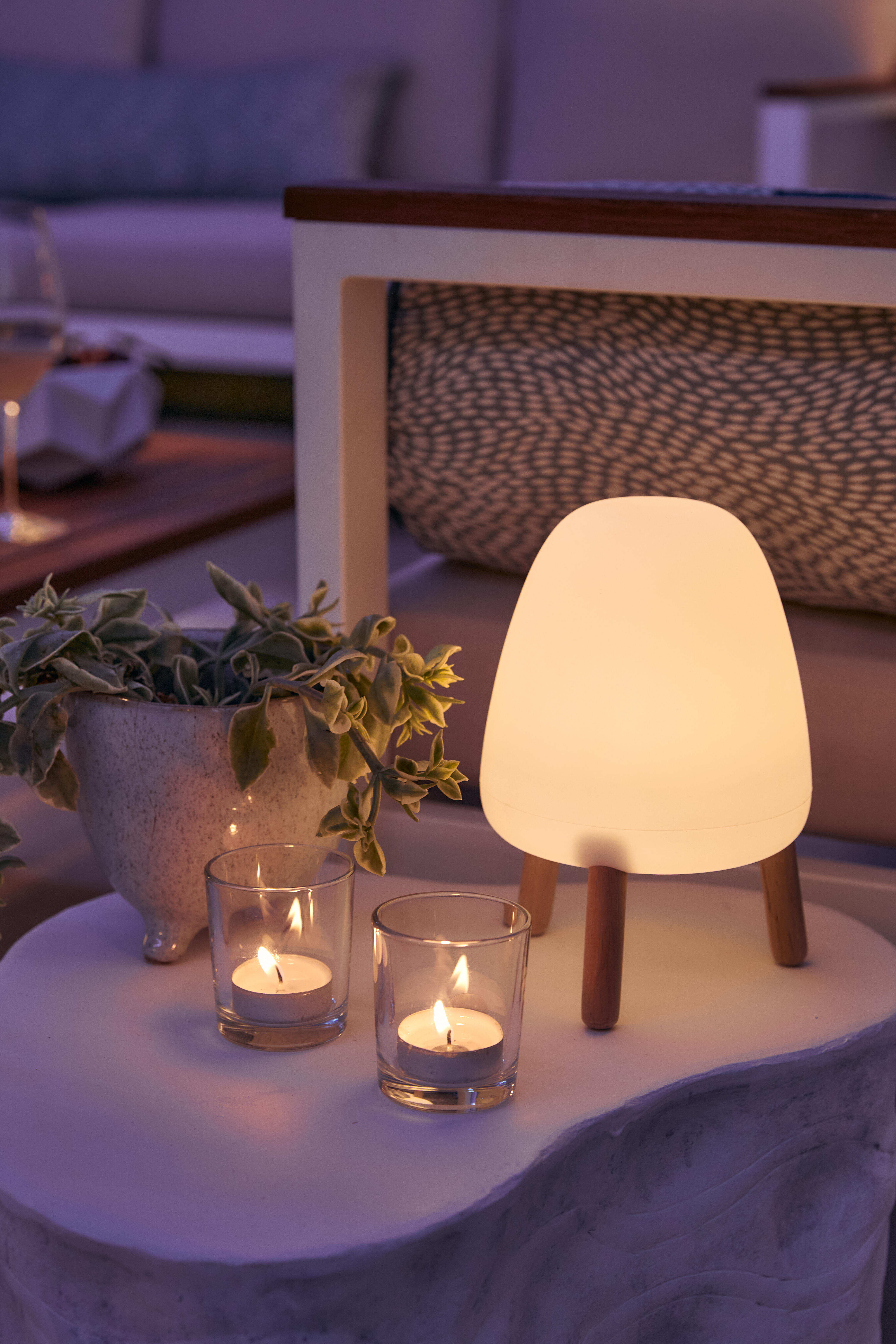 Lampe d'extérieur rechargeable Usb rocket 20cm 11 Lumen blanc / bois NEWGARDEN - 2