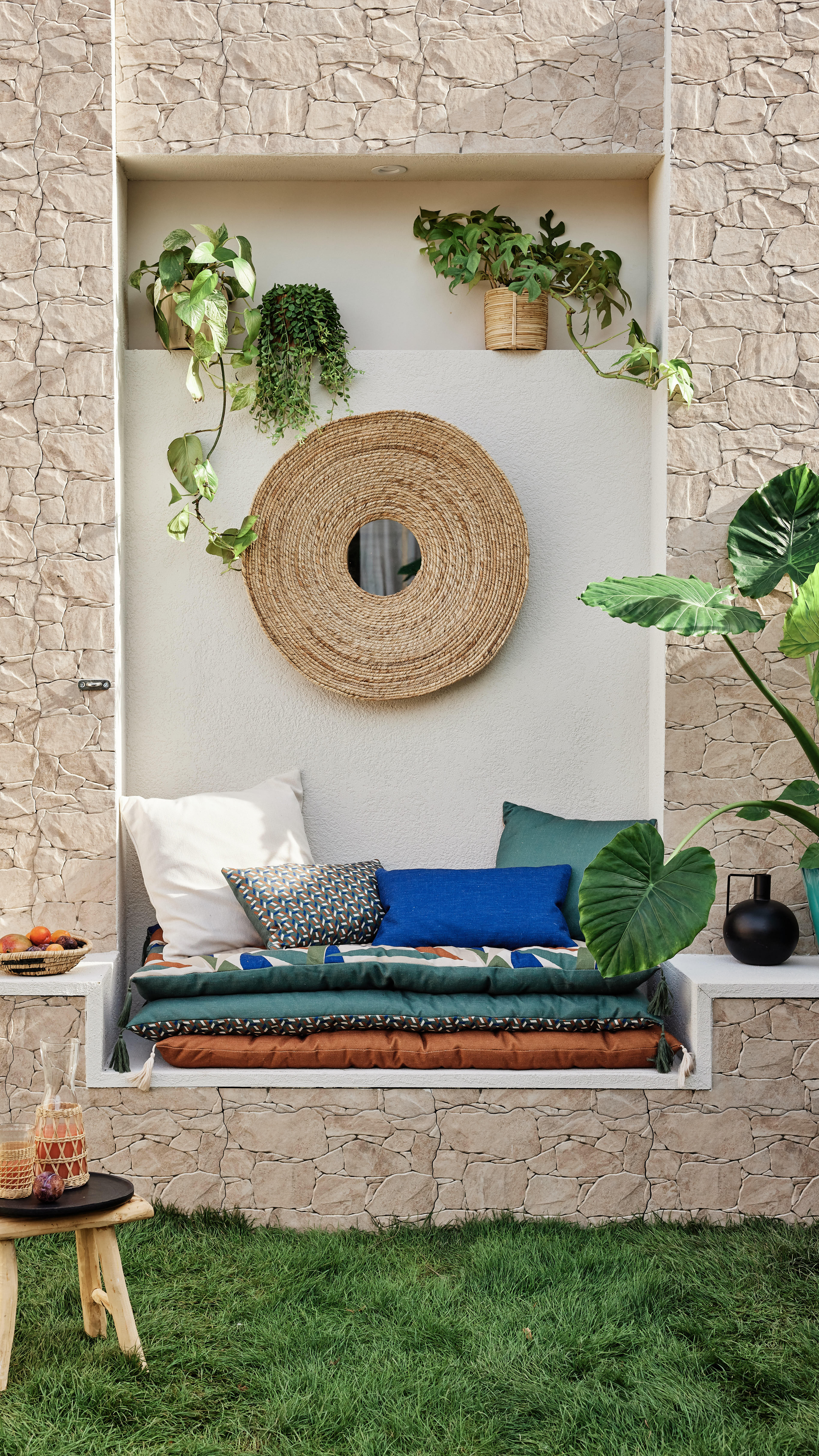 Coussin Chizo, bleu l.50 x L.30 cm - 2
