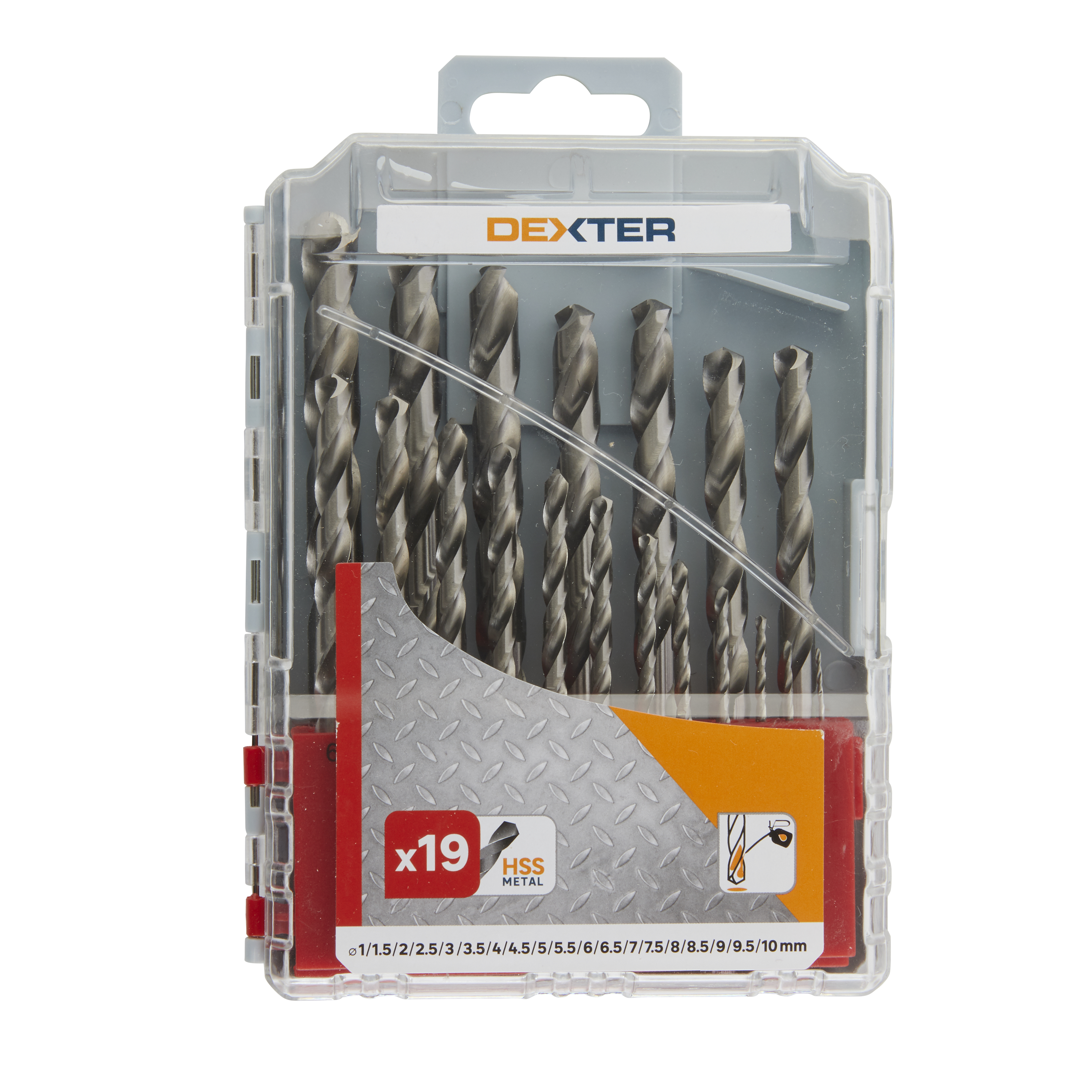 Estuche 19 brocas metal 1 - 10mm dexter