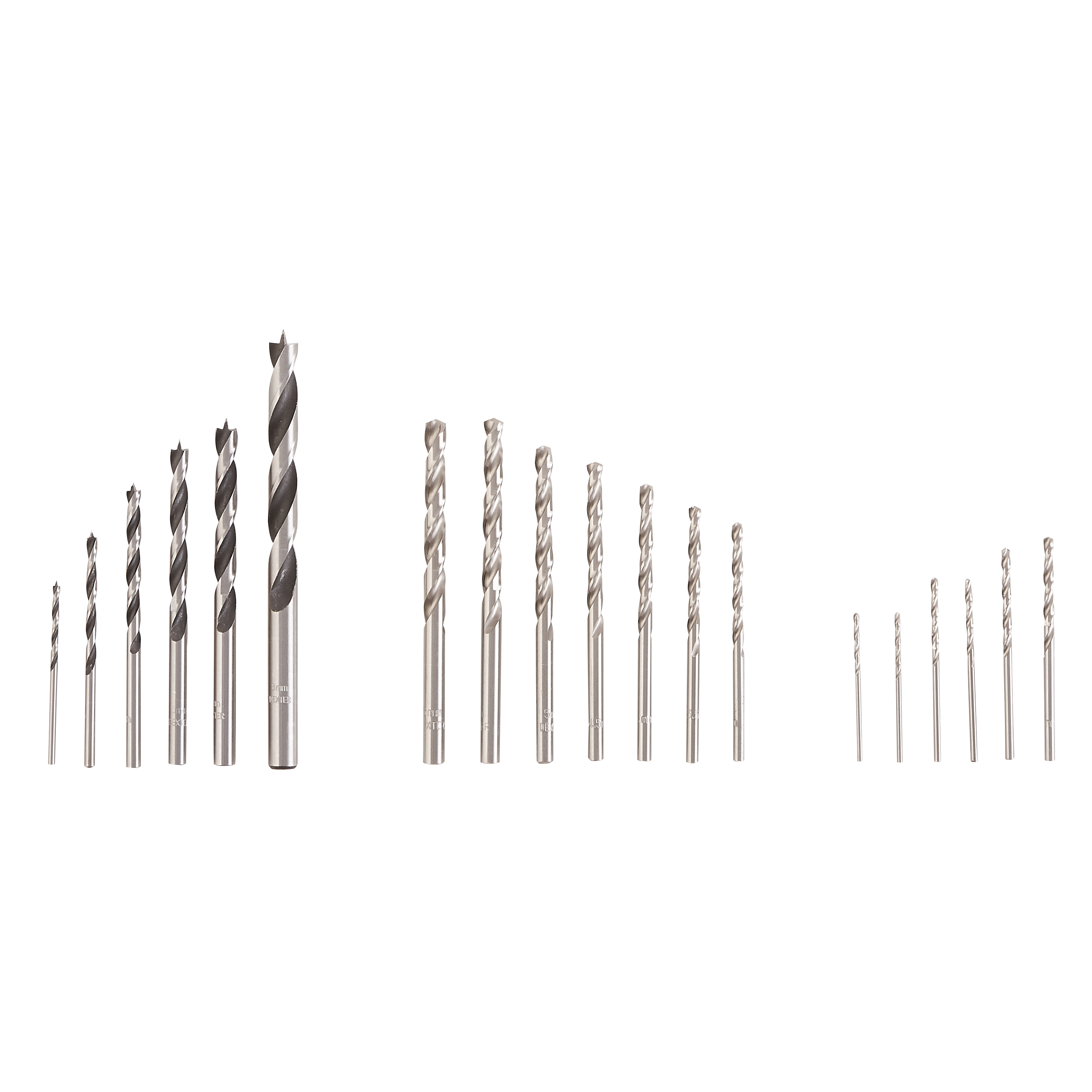 Set di punte DEXTER codolo cilindrico, 19 pezzi - 7
