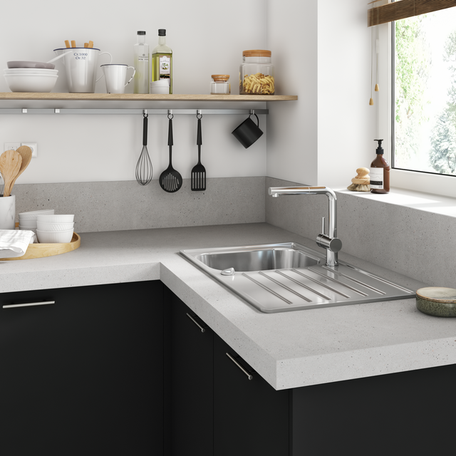 Plan de travail stratifié Sable blanchi L.315 x P.65 cm, Ep.58 mm