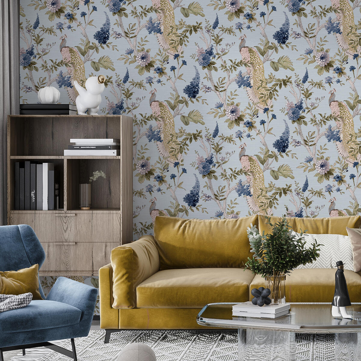 Rouleau Papier Peint Adhésif Mural 3D Brique Etanche 70*77cm Bleu clair