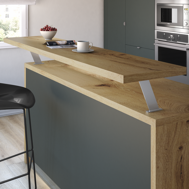 Plan snack stratifié Chêne black knots L.200 x P.40 cm, Ep.38 mm