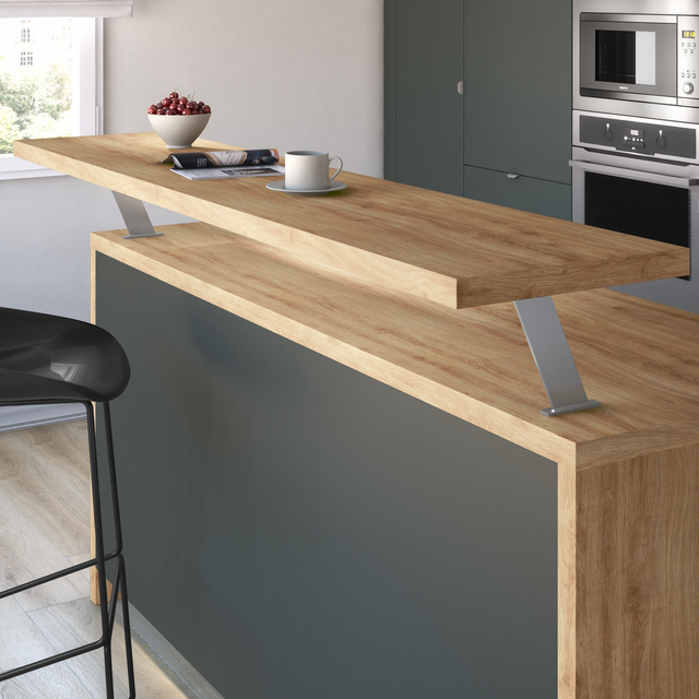 Plan snack stratifié Chêne collection maison L.200 x P.40 cm, Ep.38 mm