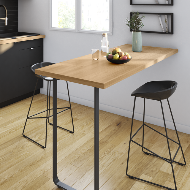 Plan snack stratifié Chêne boréal L.200 x P.40 cm, Ep.38 mm