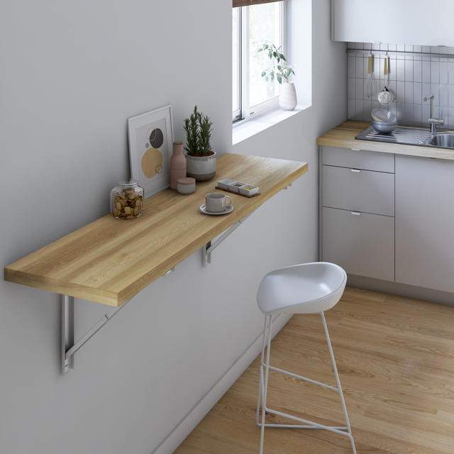 Plan snack stratifié Chêne light bark L.200 x P.40 cm, Ep.38 mm