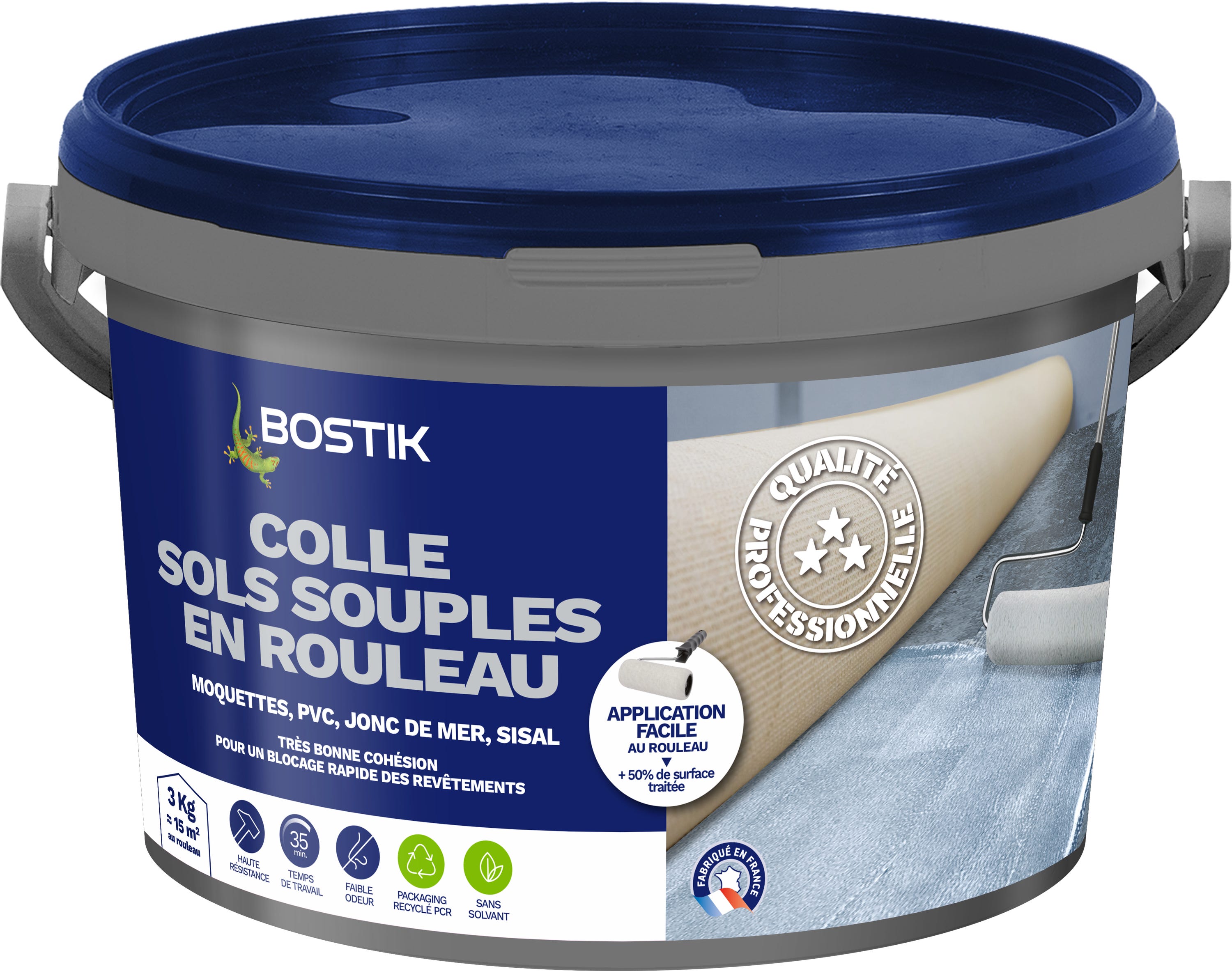 Colle pour sols souples en rouleau BOSTIK 3kg | Leroy Merlin