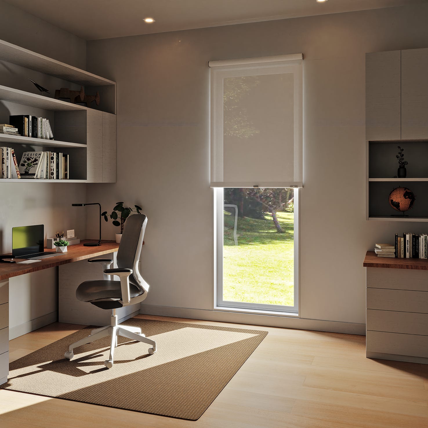 Enrollable Estor enrollable screen sin cadena Salsa blanco INSPIRE de 55x190cm ...