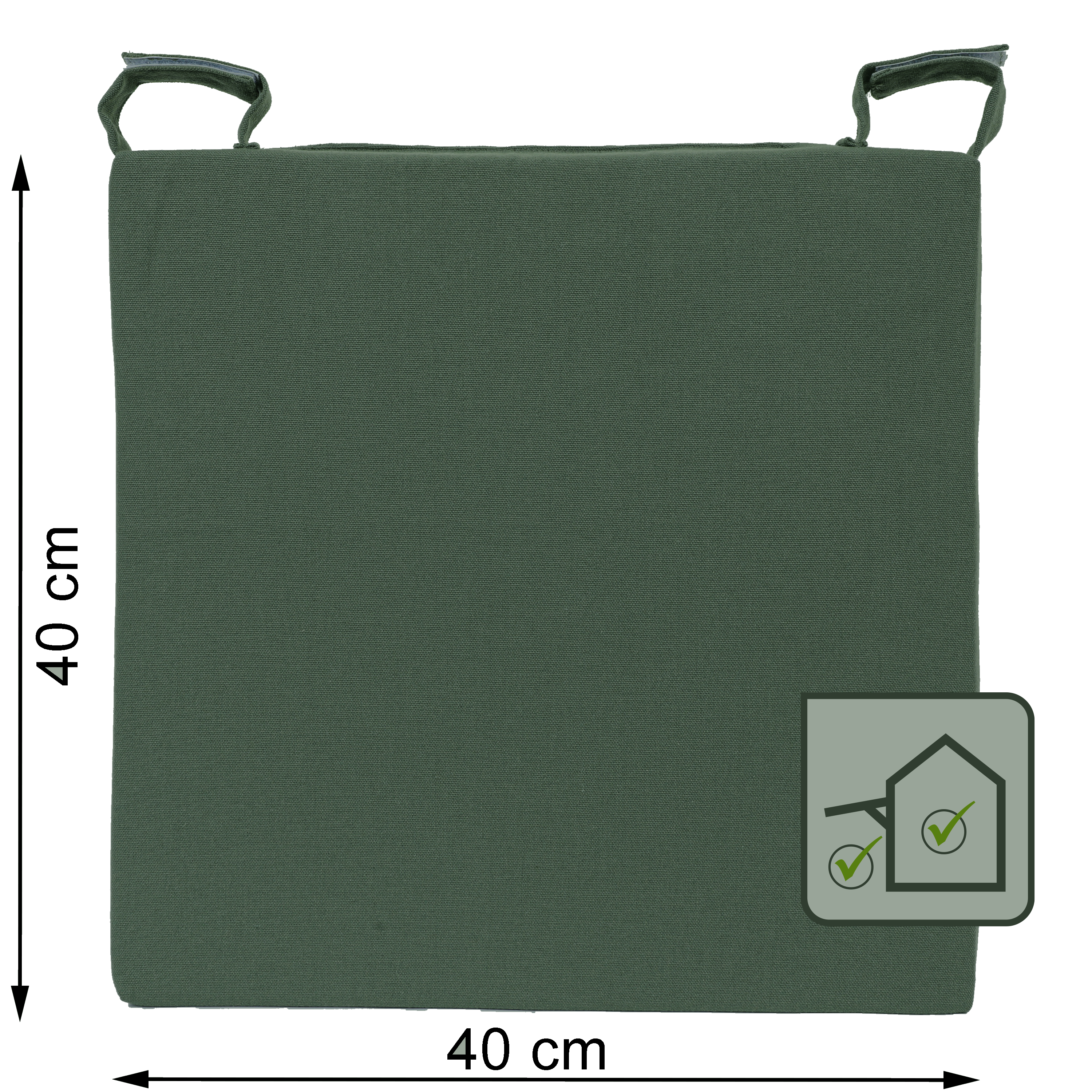 Poduszka na krzesło Joy zielona 40 x 40 x 4 cm Inspire - 7