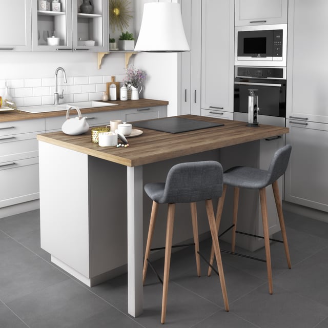 Plan de travail cuisine sur mesure : bois, MDF, stratifié