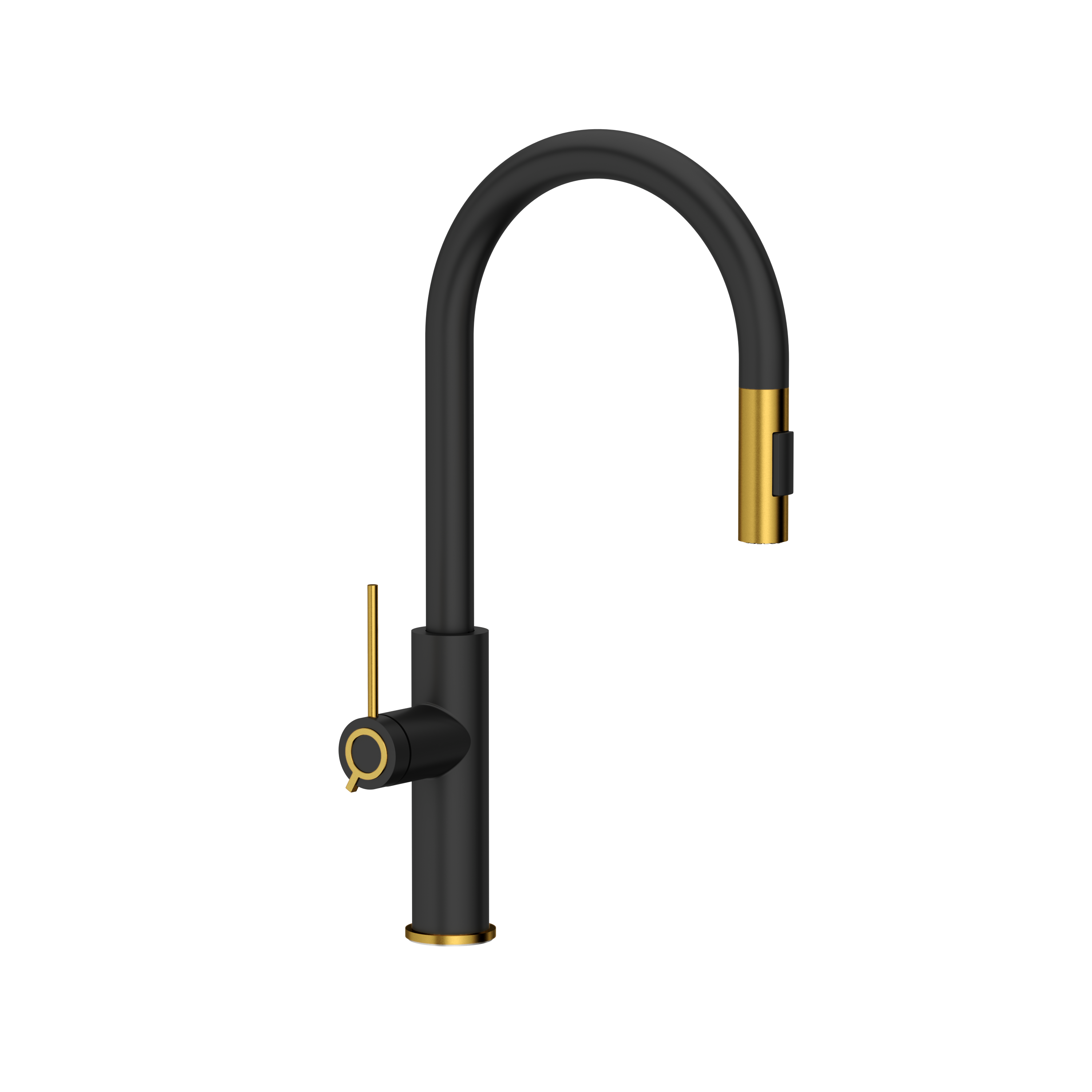 Bateria kuchenna z wyciąganą wylewką U 46 cm Jennifer Czarno Złota Quadron