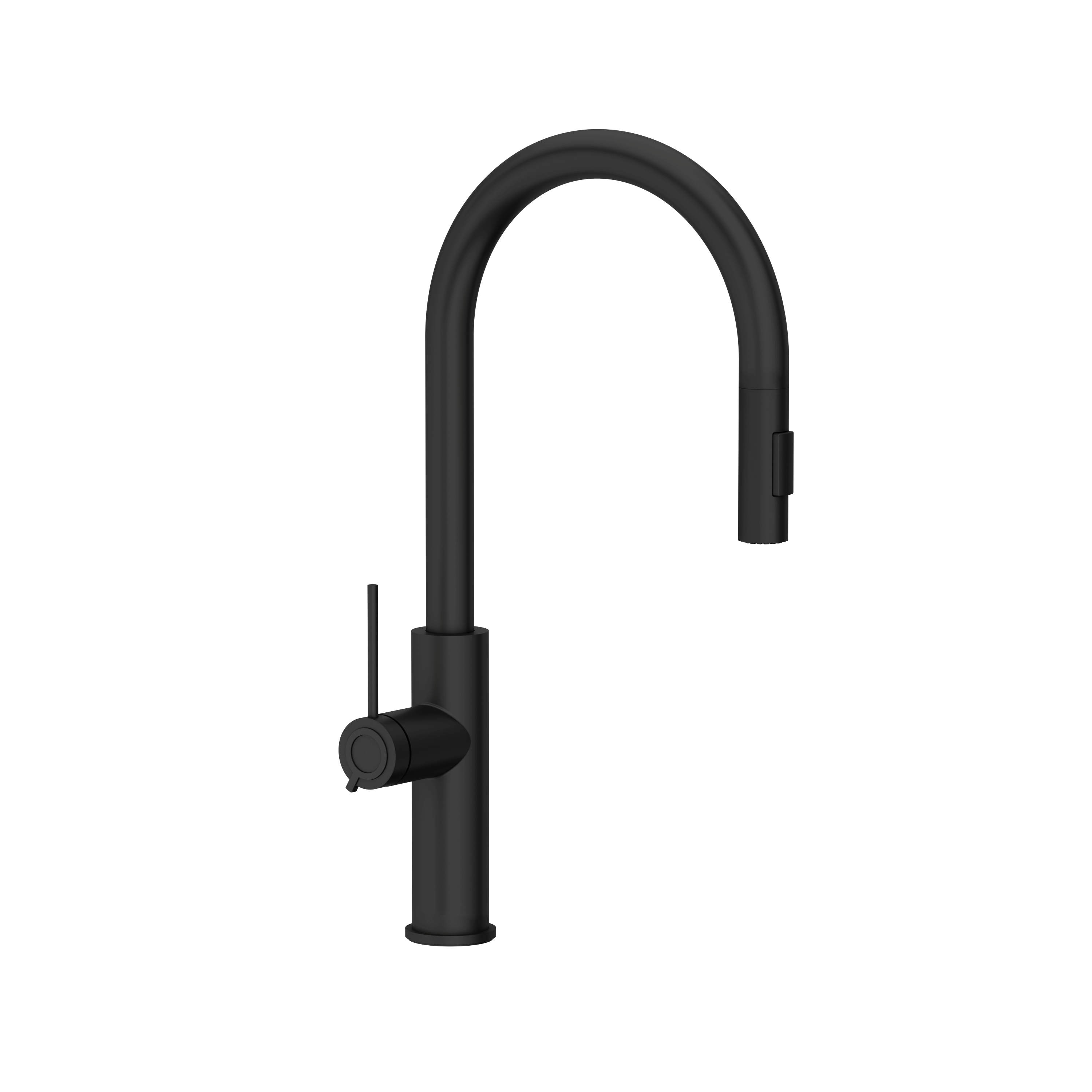 Bateria kuchenna z wyciąganą wylewką 46 cm Jennifer Czarna matowa Quadron