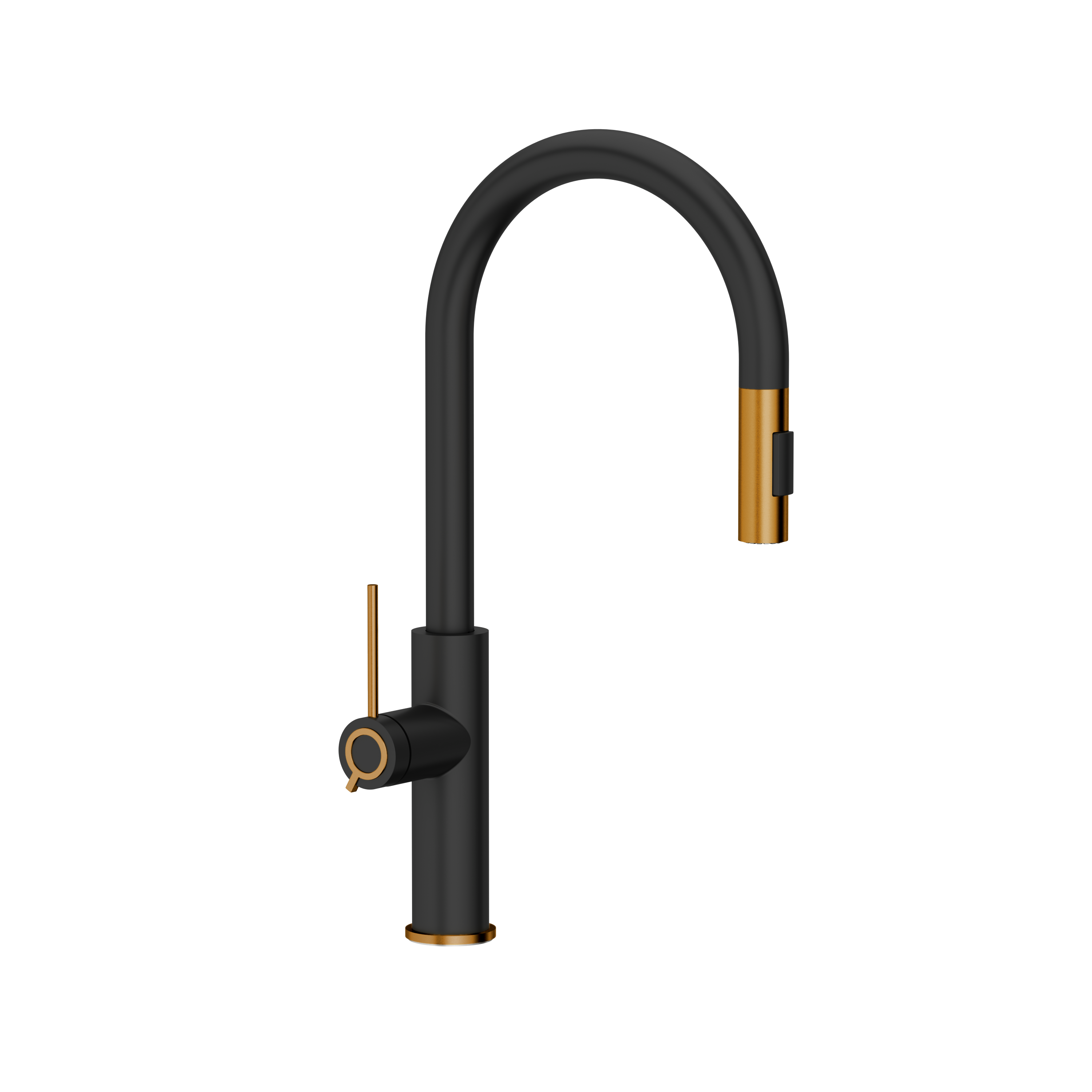 Bateria kuchenna z wyciąganą wylewką U 46 cm Jennifer Czarna Miedziana Quadron