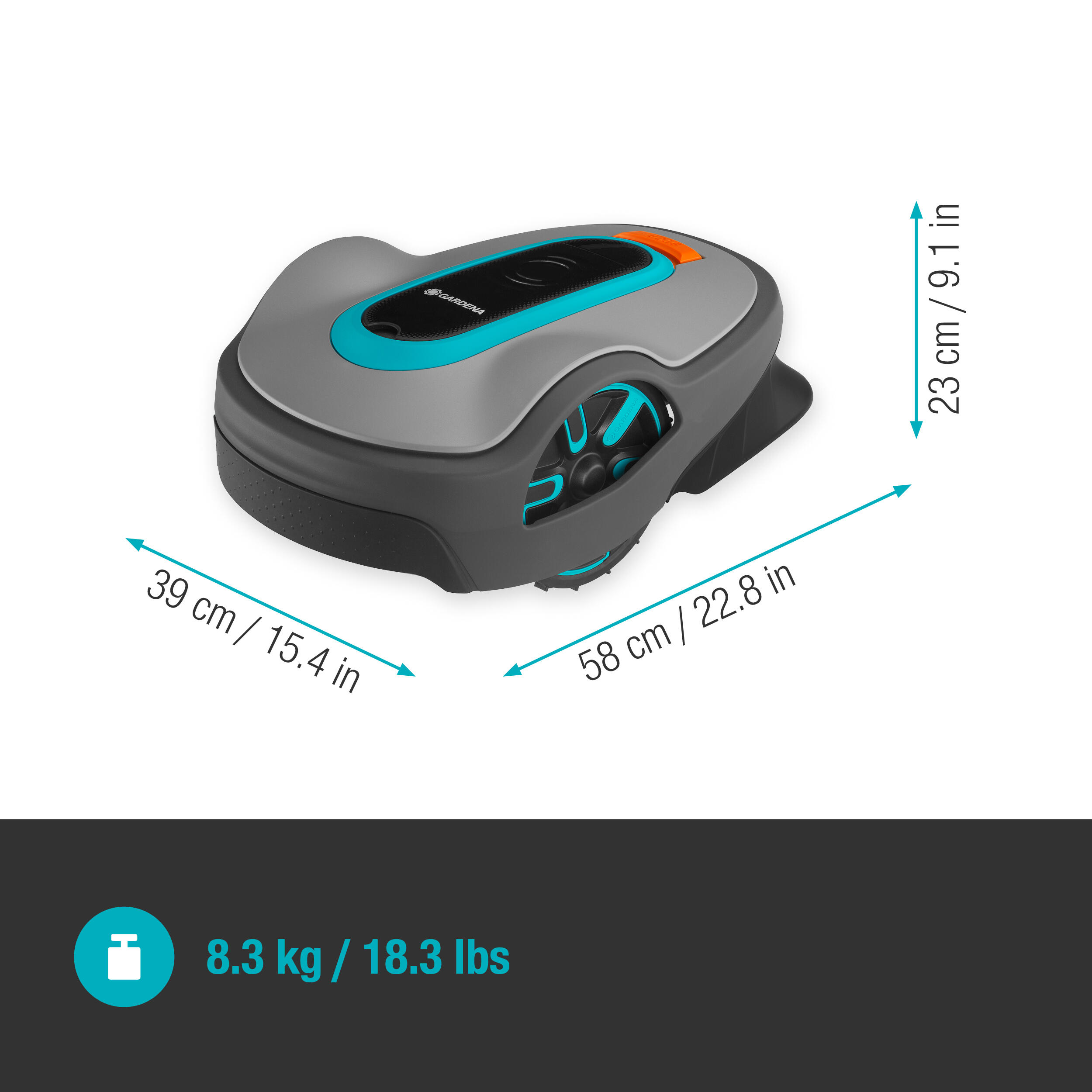 Robot tondeuse connecté GARDENA SILENO life - 1000m² - 15102-26 Bluetooth - 3