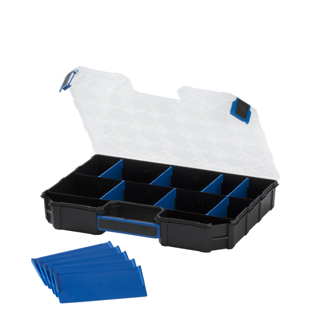 Caixa para parafusos DEXTER COM DIVISÓRIAS TAMANHO M 39X28.4X6CM AZUL