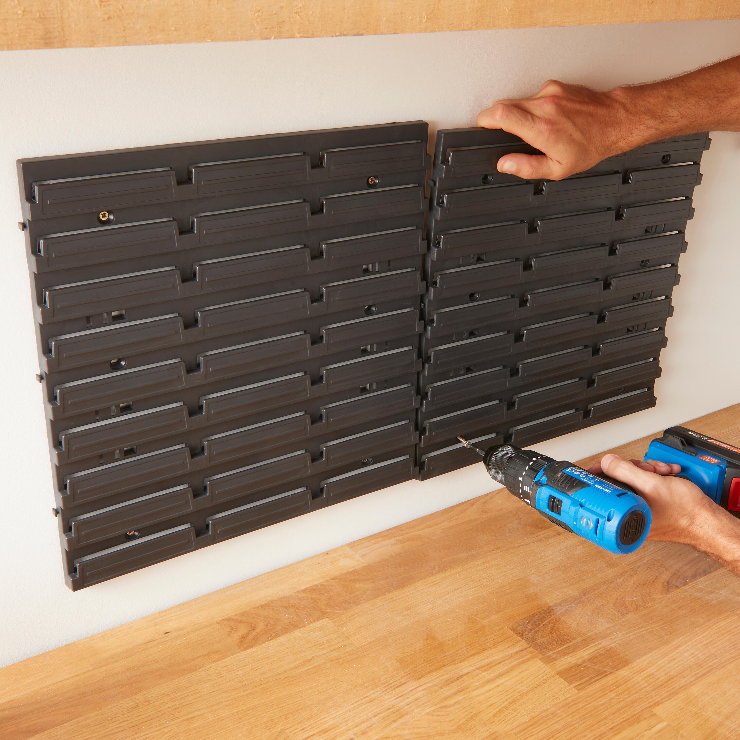 Painel de ferramentas DEXTER PRETO/AZUL COM ACESSÓRIOS 40X40CM - 6