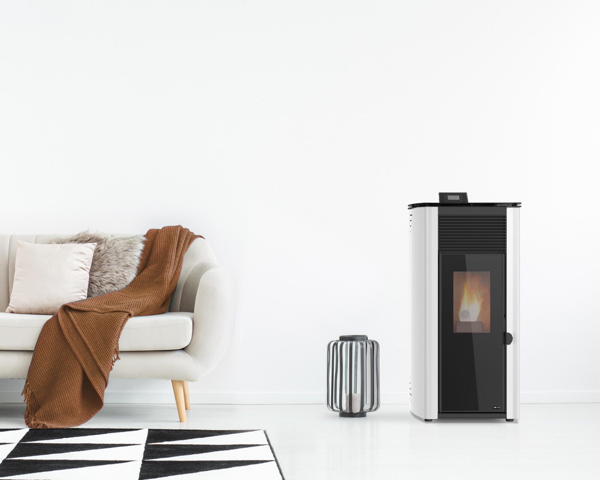 Estufa de pellet redpod first advance 10 kw blanca