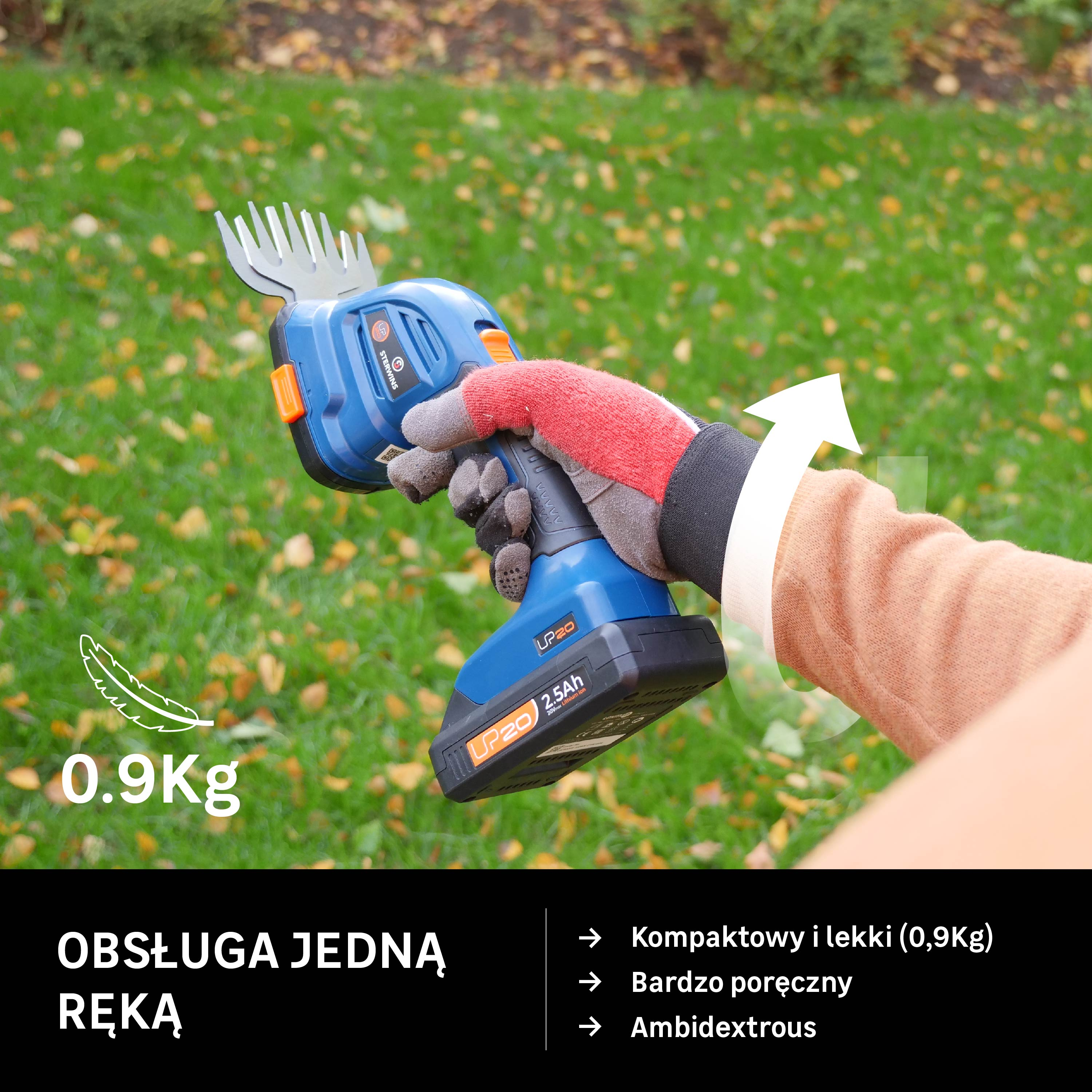 Nożyce do trawy akumulatorowe Sterwins 20V 2.5Ah - 11