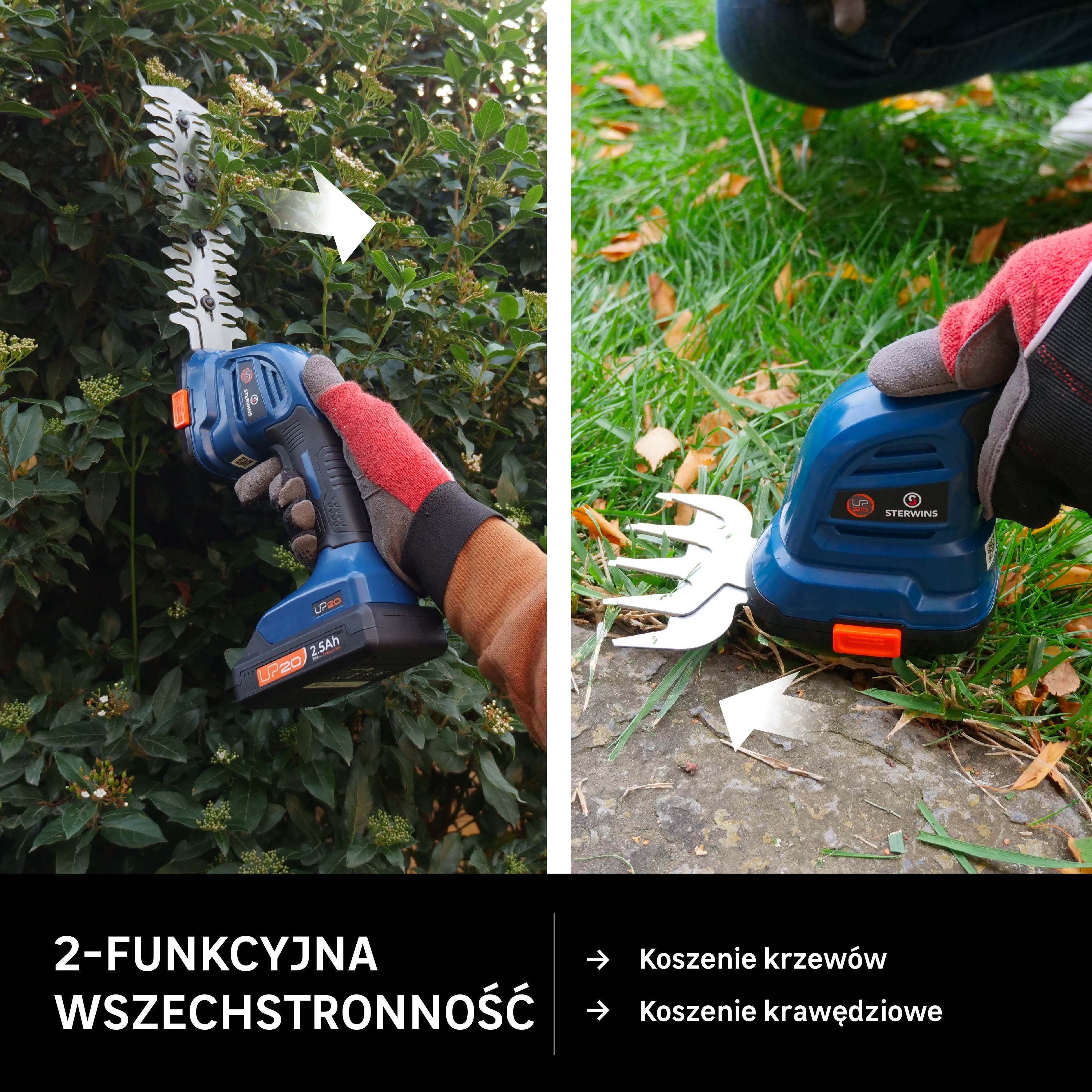Nożyce do trawy akumulatorowe Sterwins 20V 2.5Ah - 9