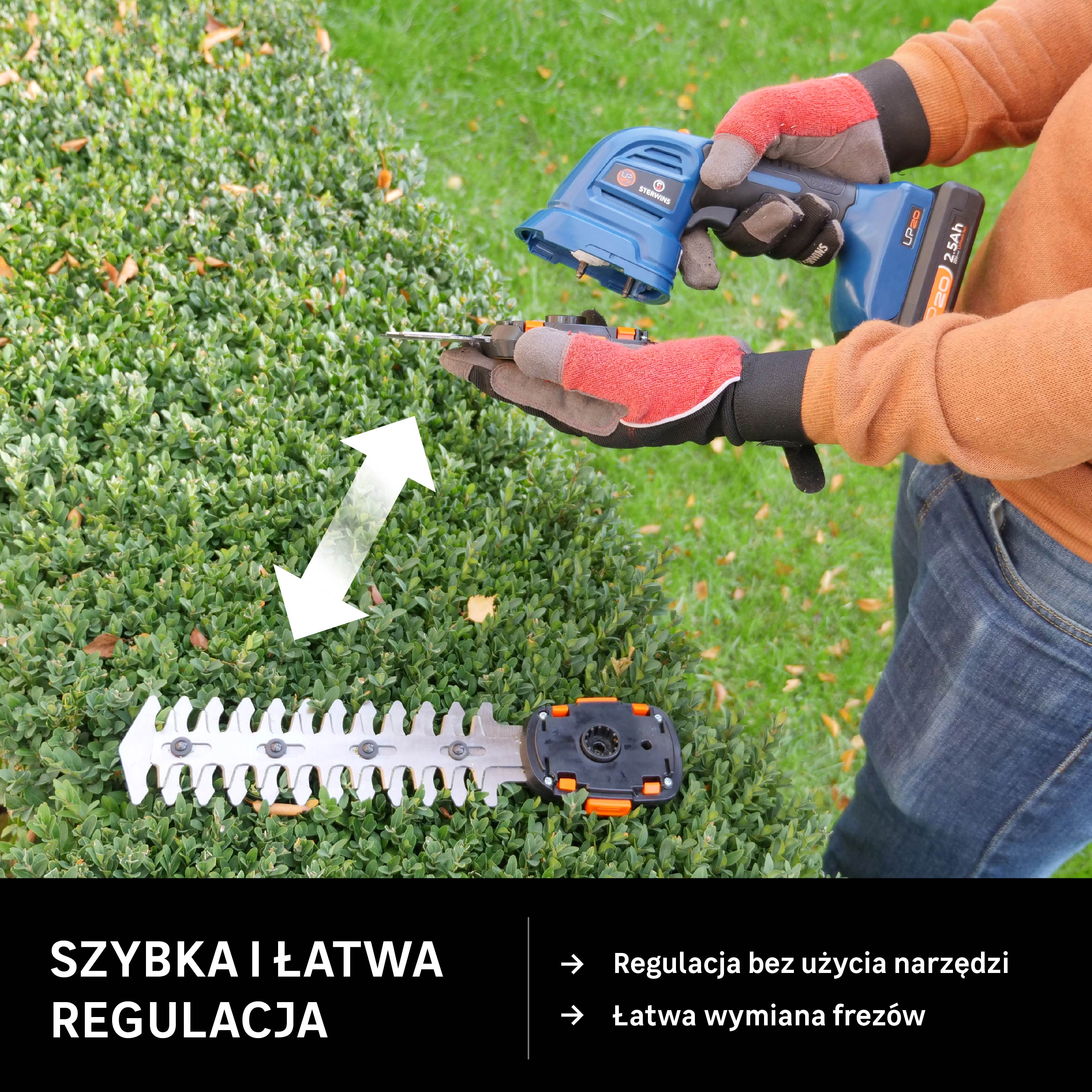 Nożyce do trawy akumulatorowe Sterwins 20V 2.5Ah - 7