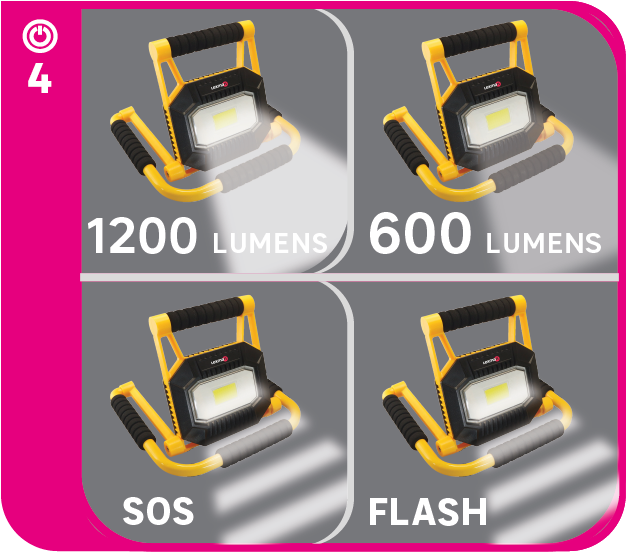 Projecteur rechargeable 1200LM-600 LM , Lexman - 7