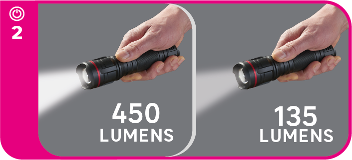 Lampe de poche aluminium 450LM, Lexman - 6