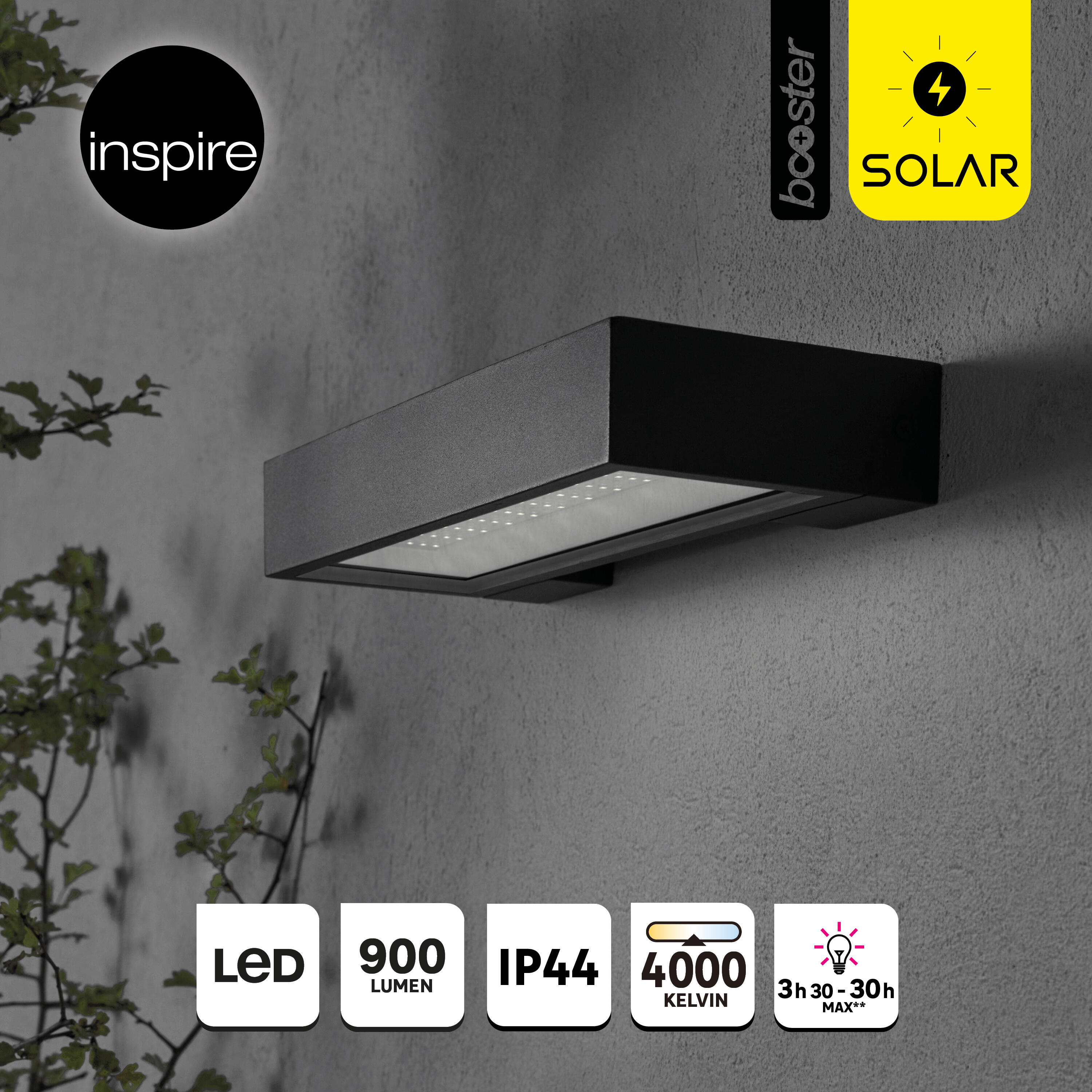 Applique solaire Ipanema booster, 900 lumens changement de blanc chaud à blanc f - 3
