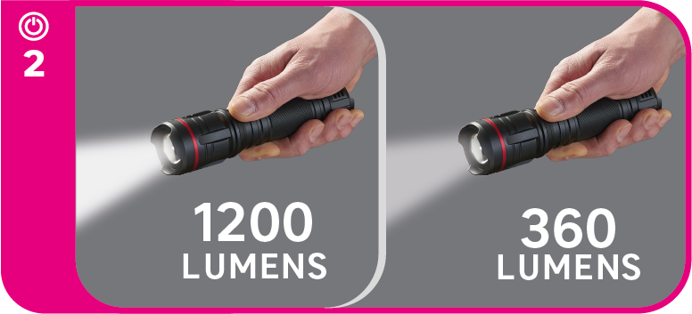 Lampe de poche aluminium 360LM, Lexman - 2