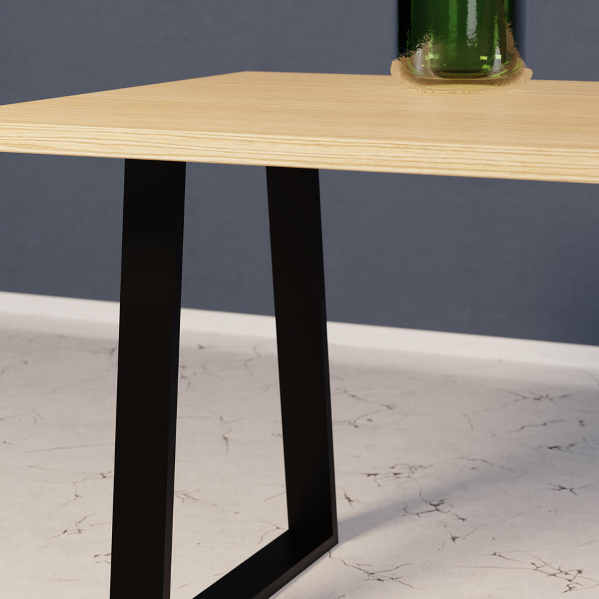 Gamba per mobili fissa TRAPEZIO STEELMI in acciaio nero opaco H 40 cm - 16