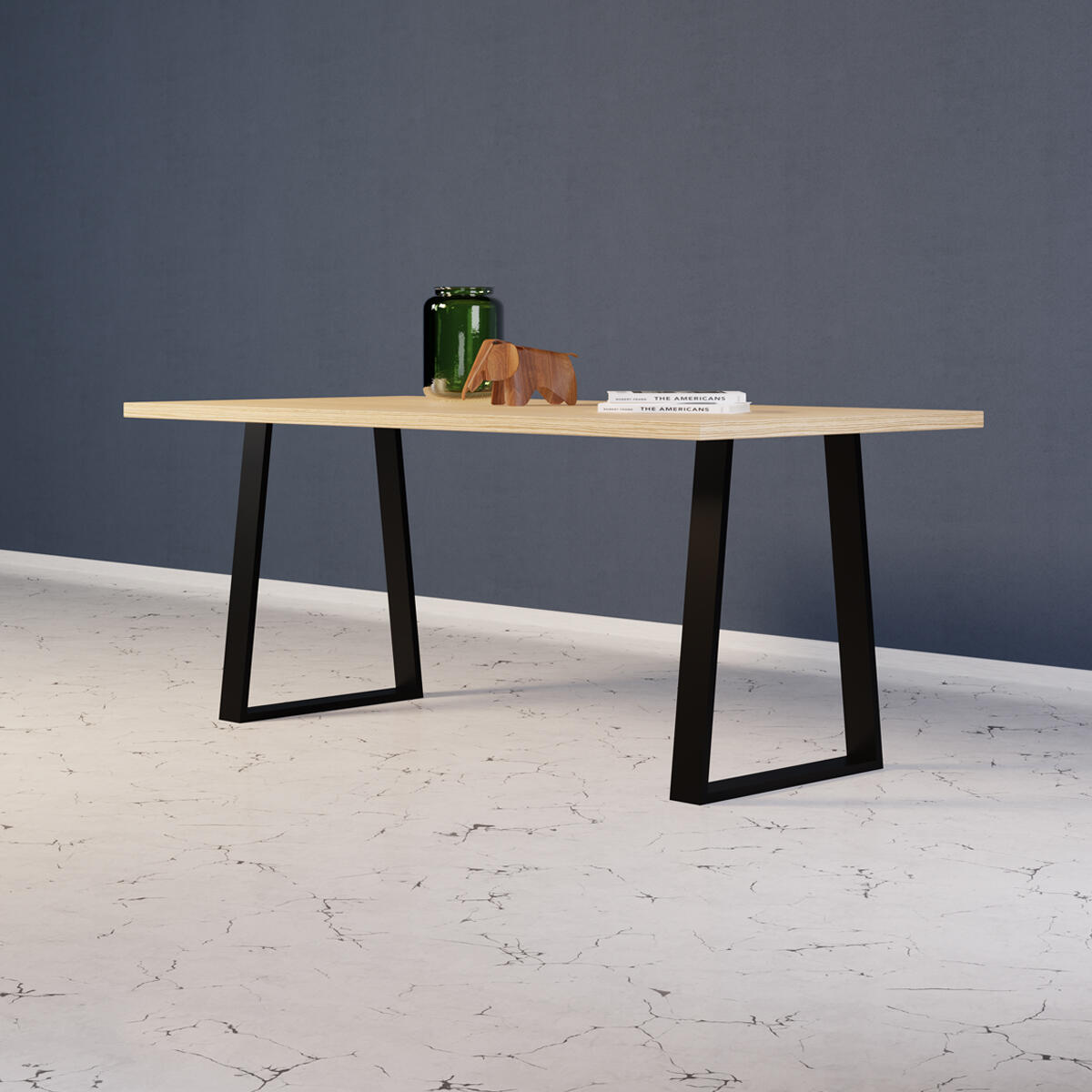 Gamba per mobili fissa TRAPEZIO STEELMI in acciaio nero opaco H 40 cm - 15