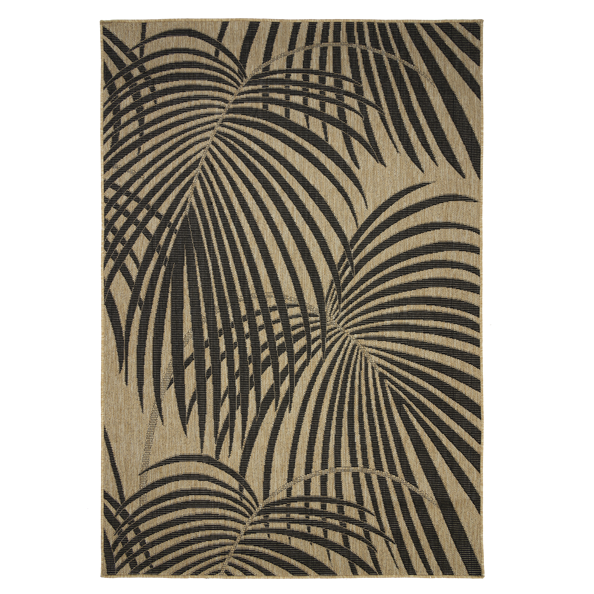 Dywan zewnętrzny Panama Palma beżowo-czarny 120 x 170 cm