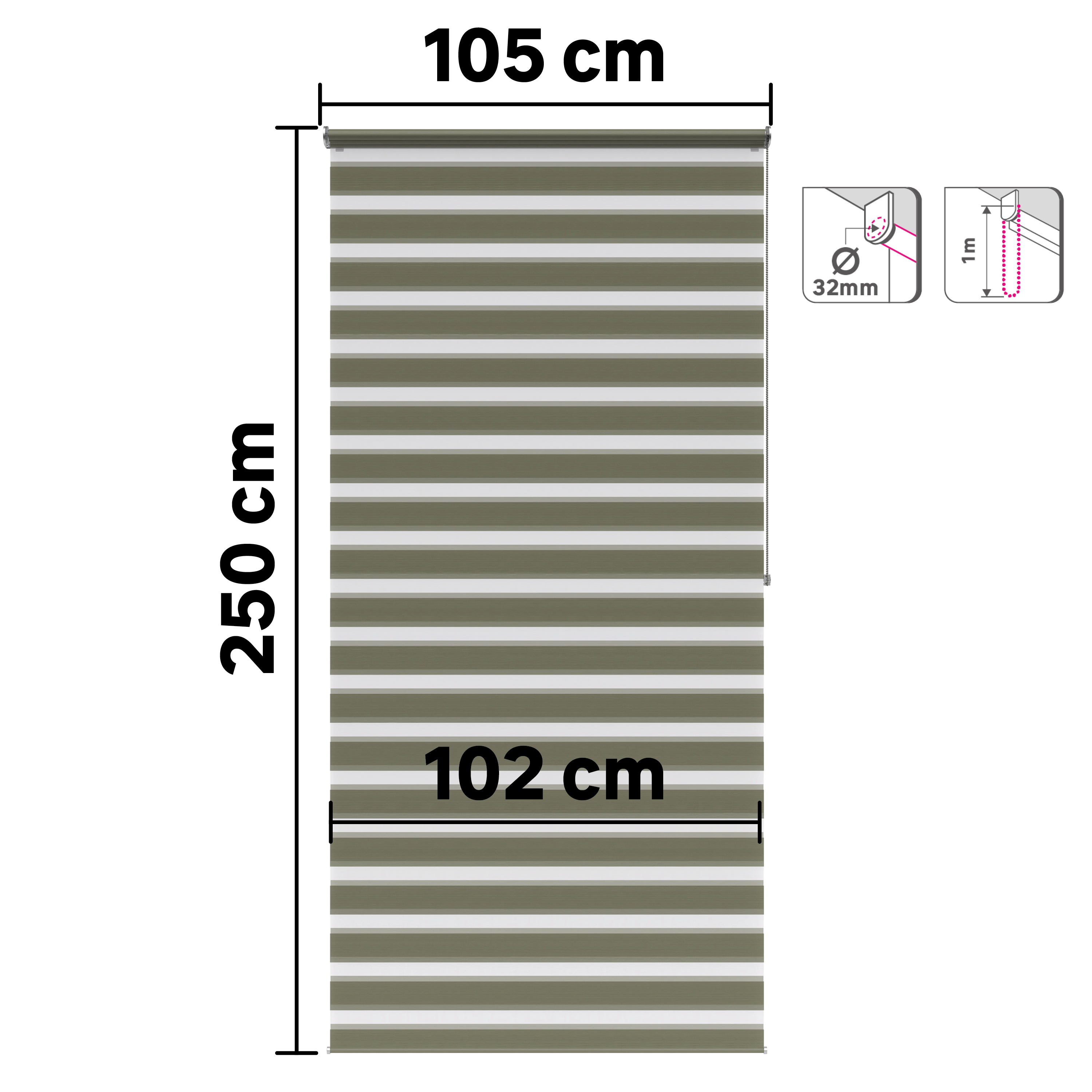 Estore de rolo 105x250 cm bolero forest Inspire - 8