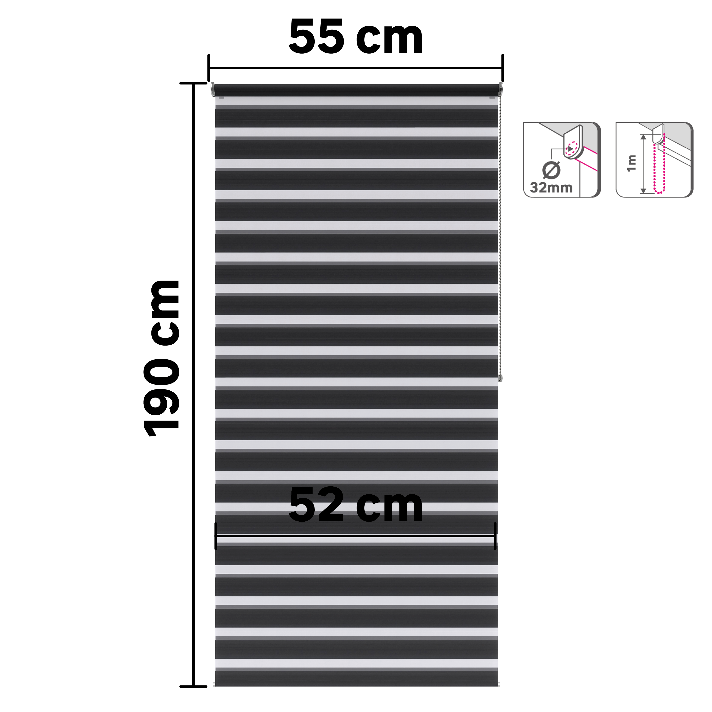 Estore de rolo 55x190 cm bolero paris Inspire - 7