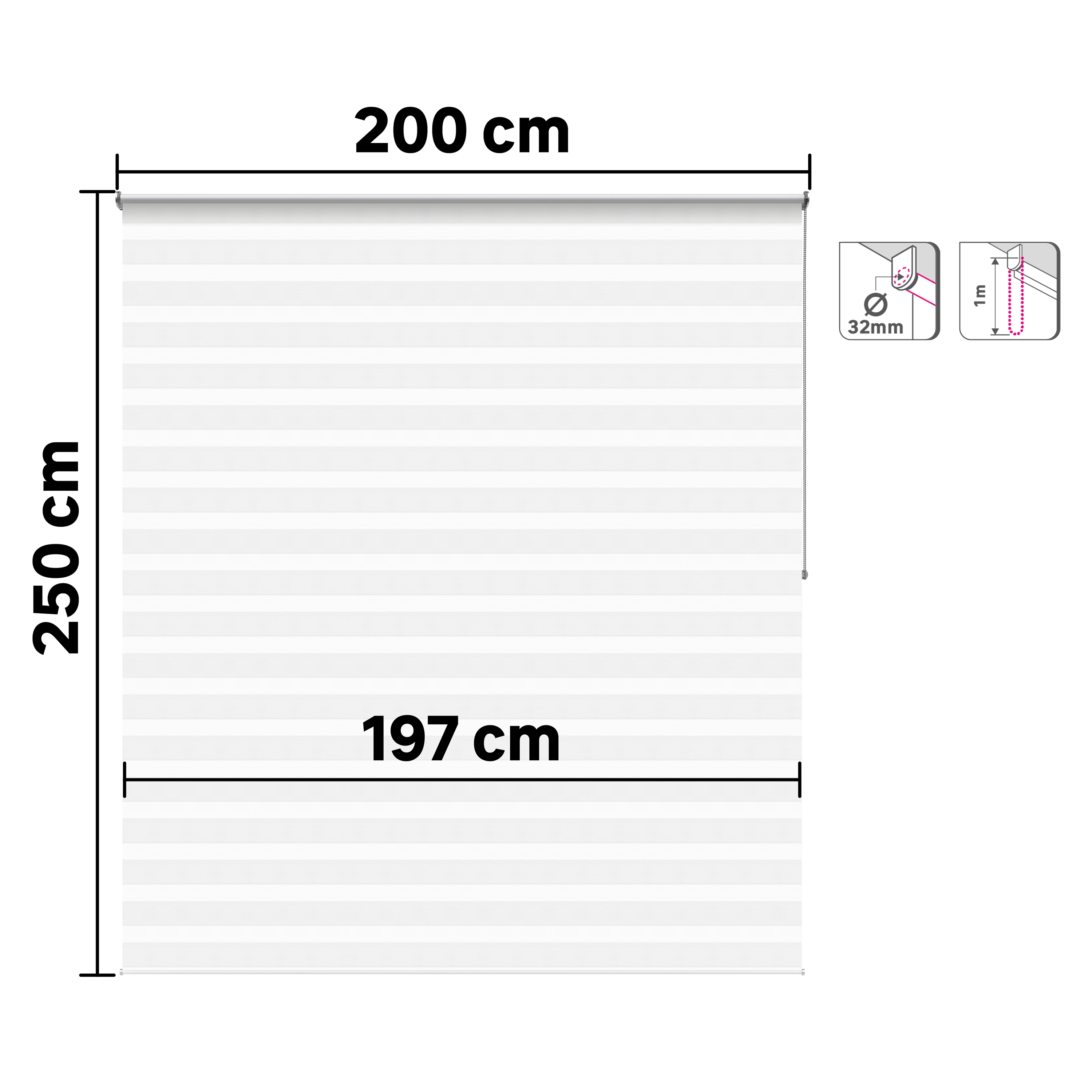 Estore de rolo N&D 200 x 250 cm bolero branco Inspire - 6